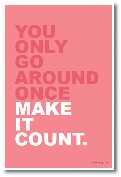 You Only Go Around Once, Make It Count – NEW Inspirational Motivational POSTER