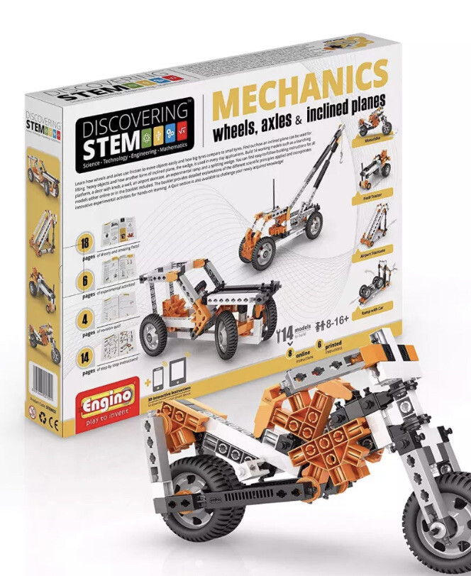 Engino Discovering STEM Mechanics Wheels Axles and Inclined Planes Kit