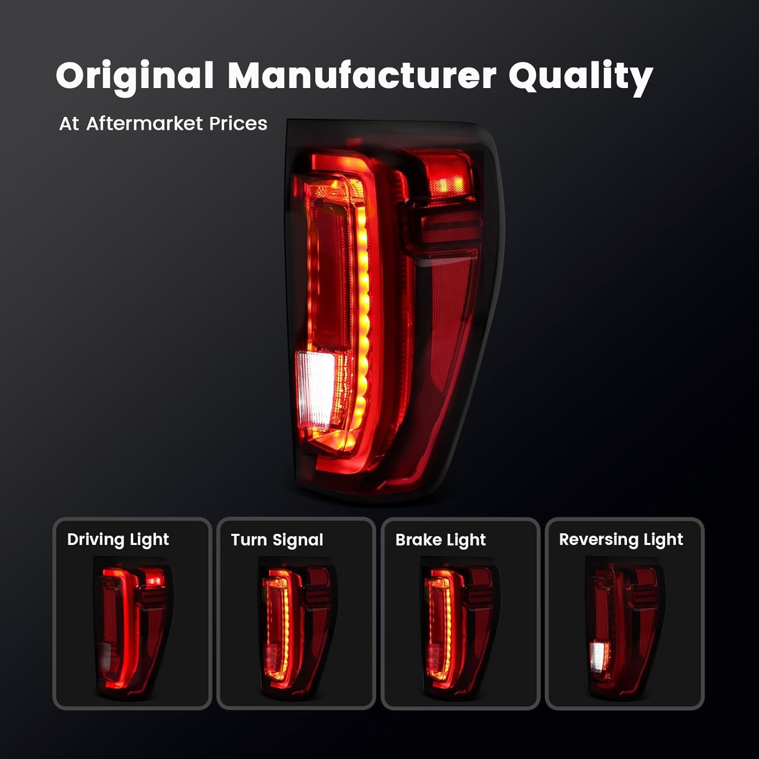 Tail Light Compatible with 2019 2020 2021 2022 2023 2024 2025 GMC Sierra 1500 25