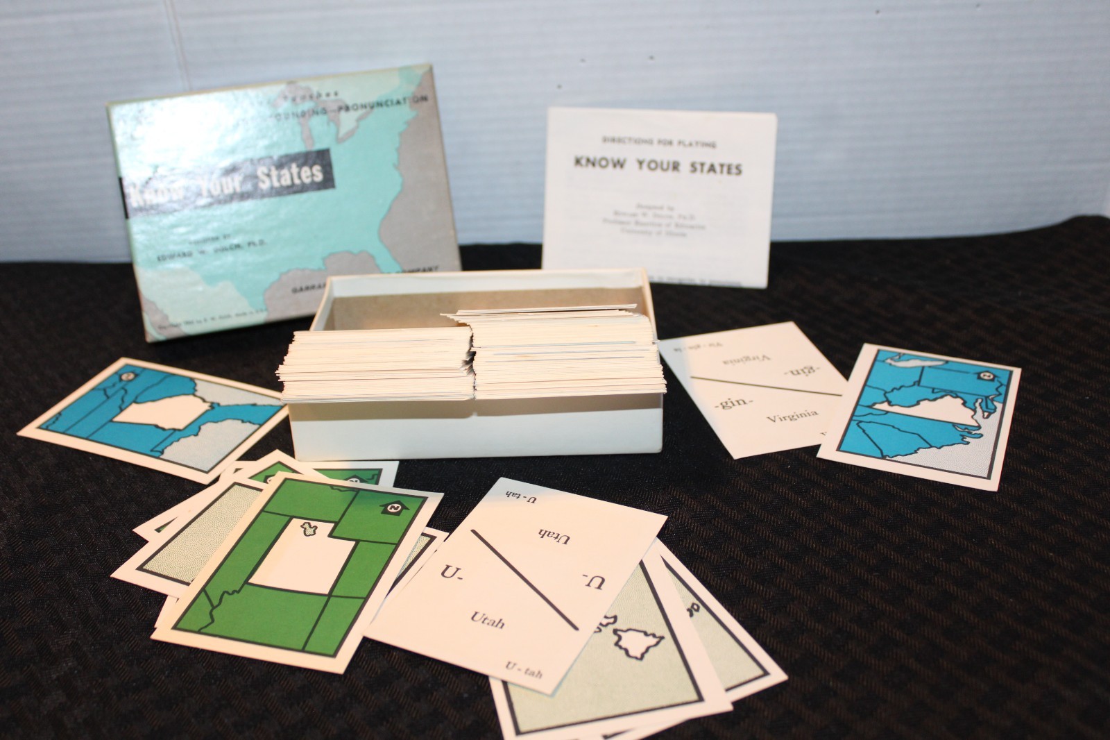Vintage Dolch® Flash Cards: KNOW YOUR STATES: Game Teaches Geography Spelling…