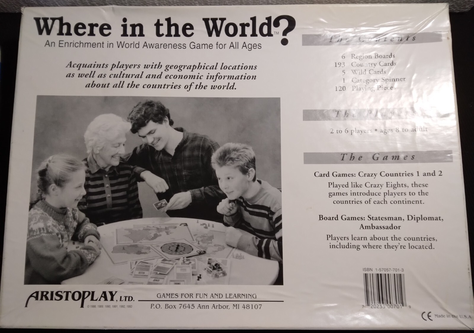 1993 Where in the World? A World Awareness Board Game COMPLETE Home School