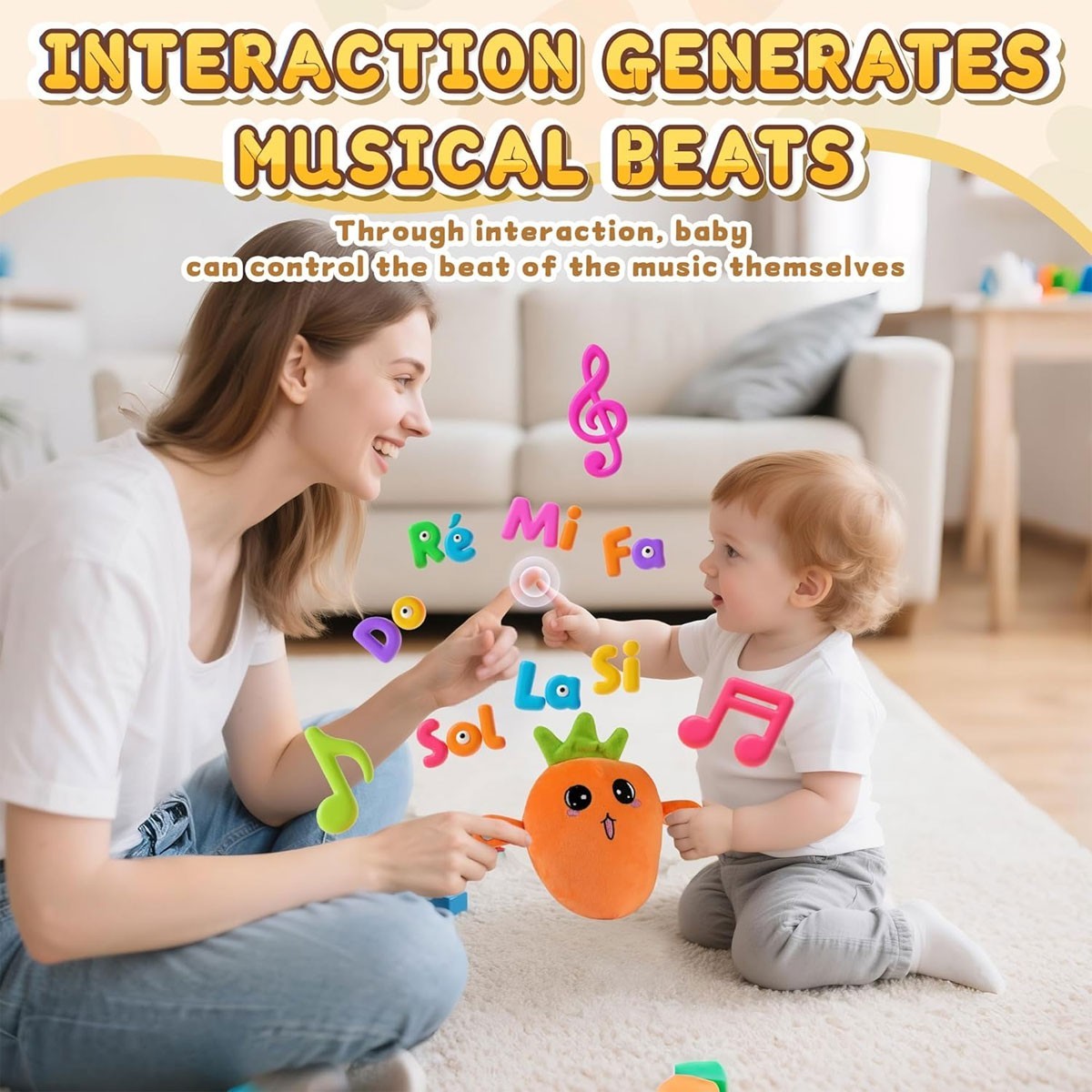 Interactive Musical Toy Fruit Sensing Beat Piano Ragdoll Musical Doll