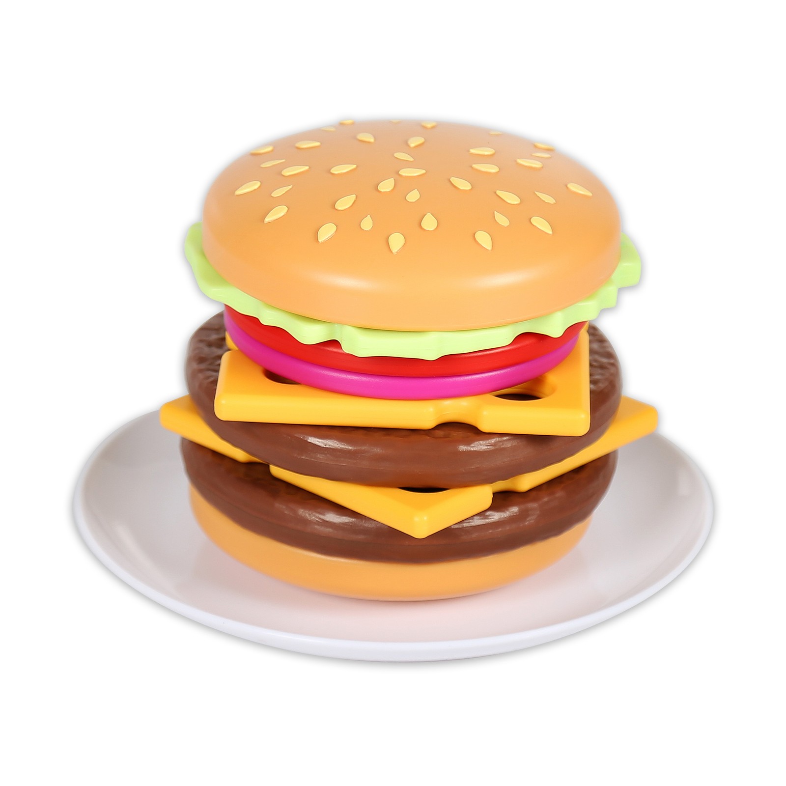 New – Popular Playthings Magnetic Build & Grill Burger Set – Ages 3+