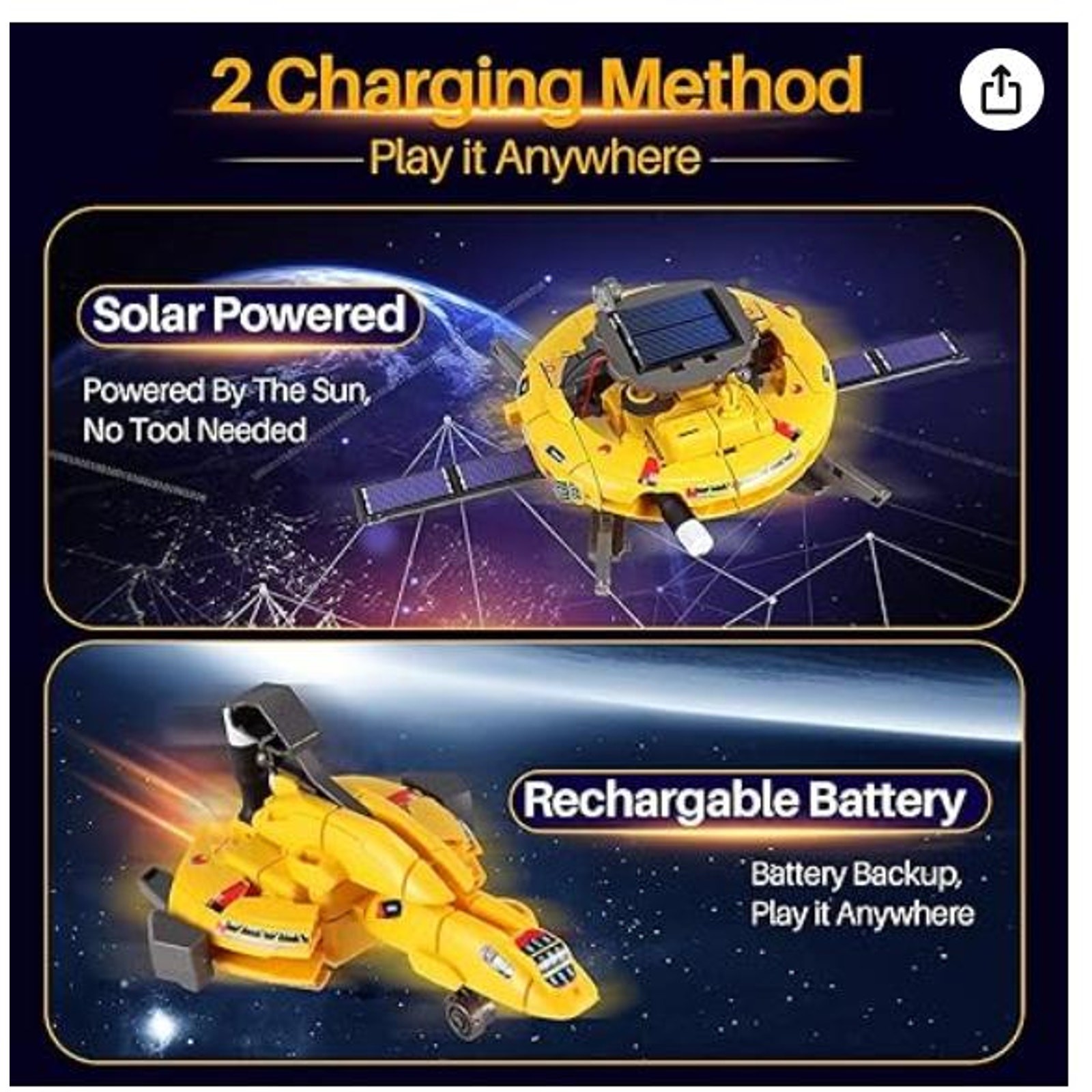 STEM Science Bulidng Kit, Space Toy, 120 pieces, yellow