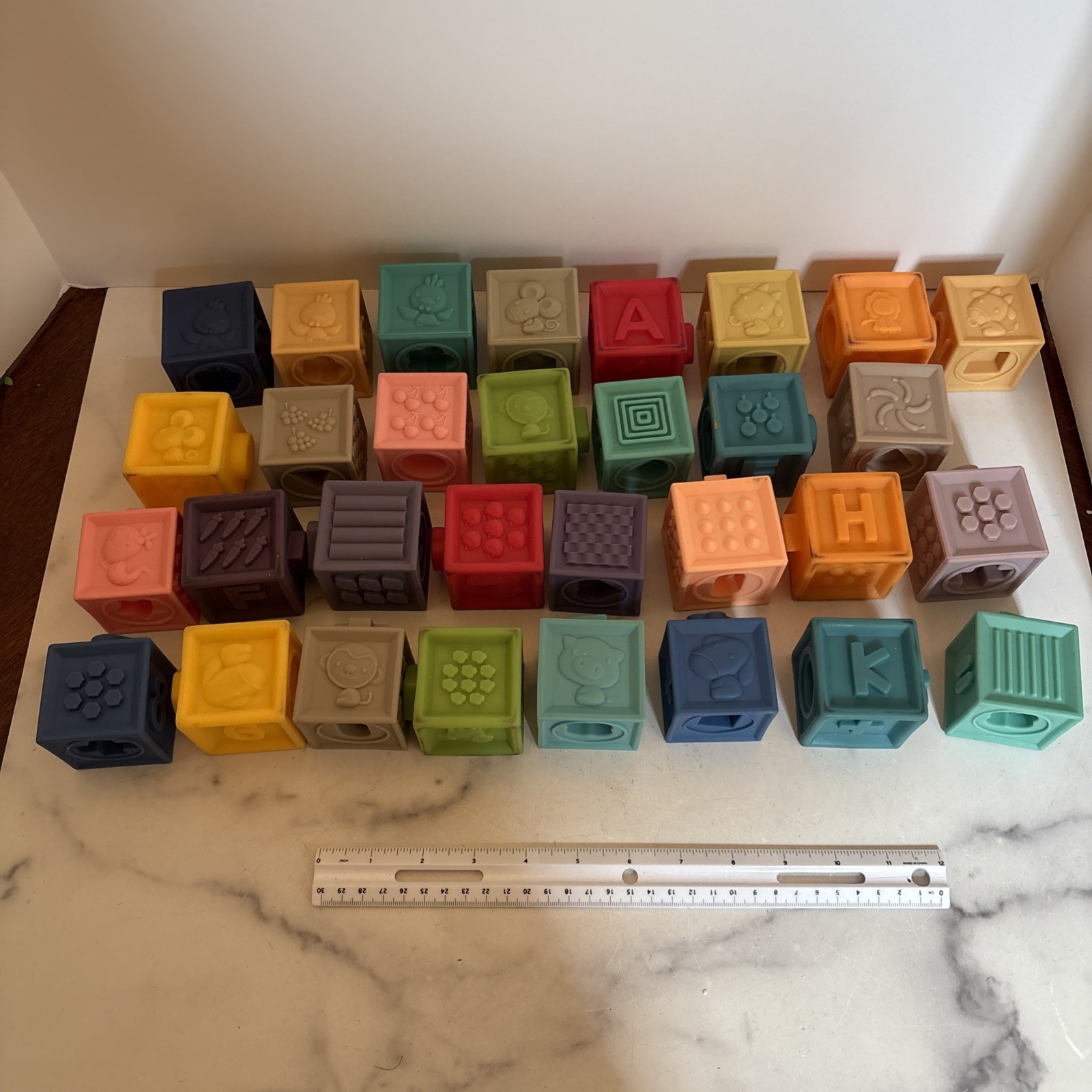 Lot of 30 Soft Building Block Toy Baby Stacking Puzzle Game Educational Sensory