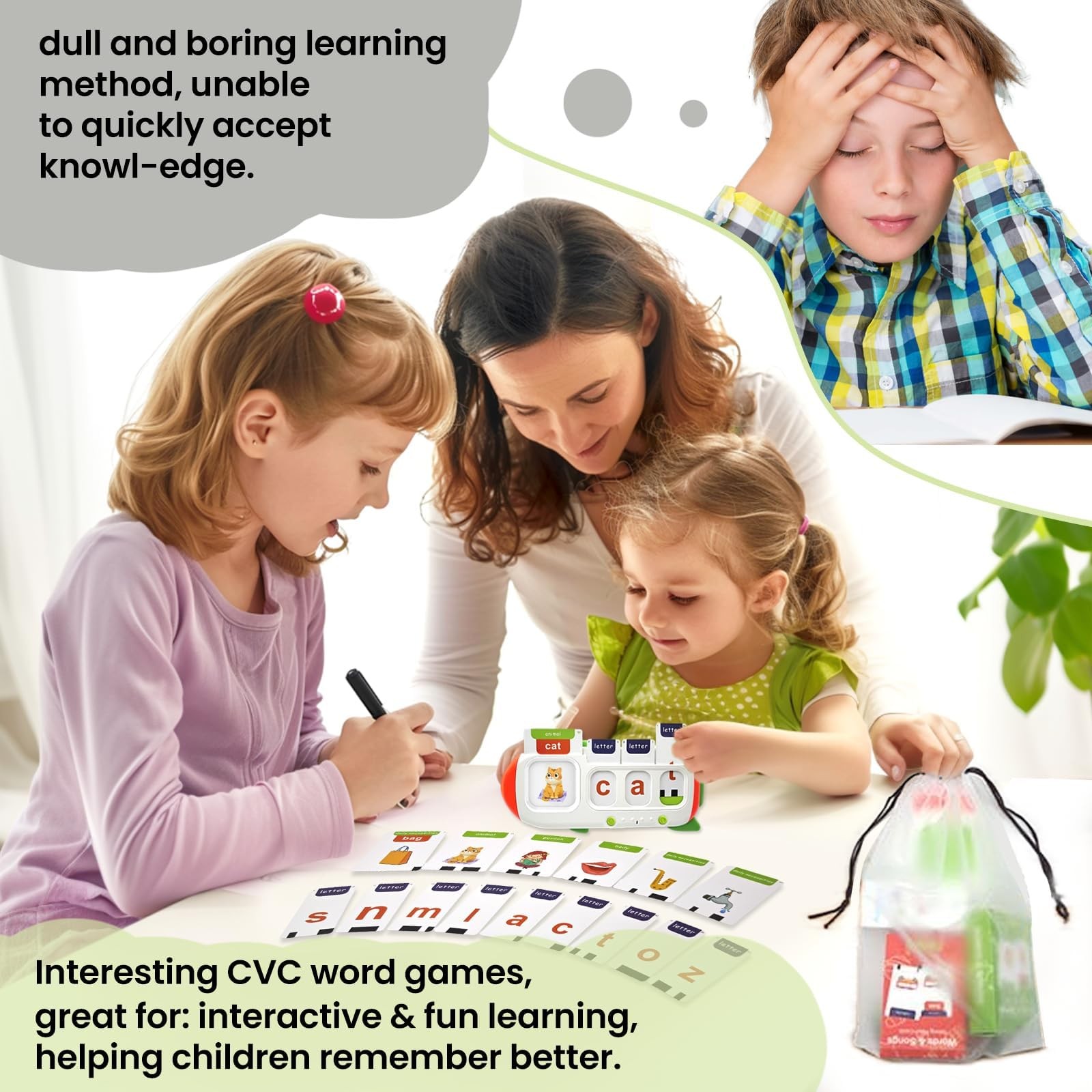 Talking Flash Cards for Toddlers 2 3 4 5 6 7 8,CVC Word Spelling & Talking ABC F