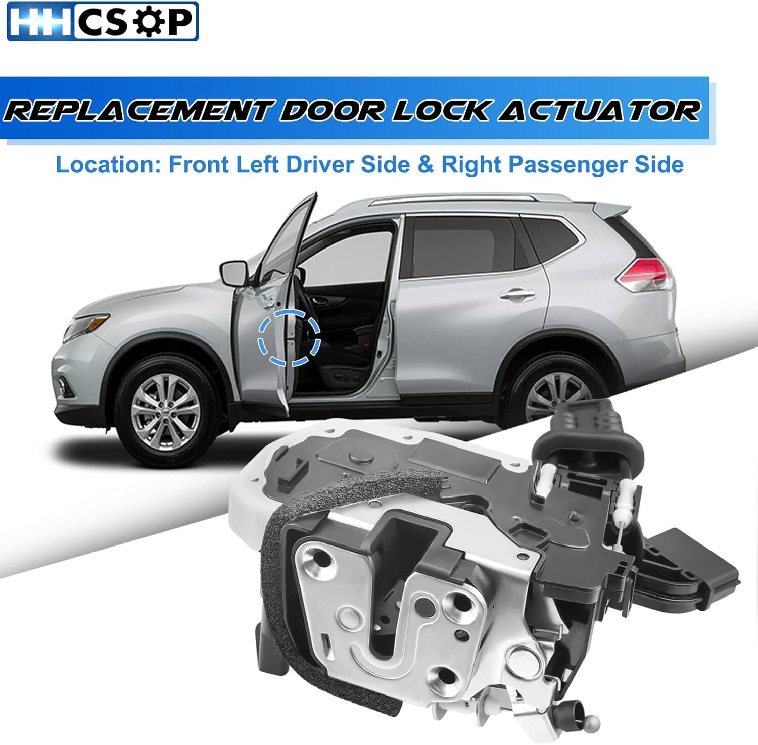2 Set Front Left Driver & Right Passenger Side Door Lock Actuator Latch Assembly
