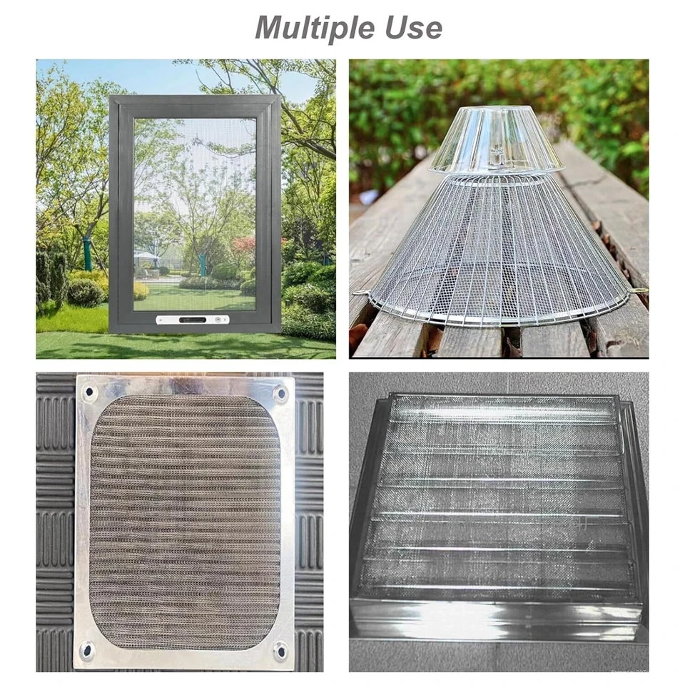 Stainless Steel Mesh 10Mesh with 0.7MM Wire Dia,4Pack 12x8inch(305x203mm) Hard