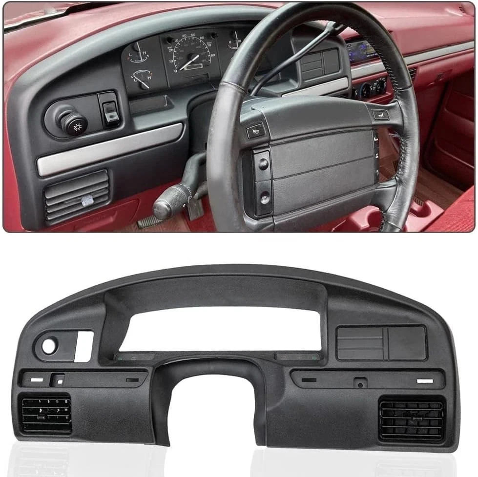 PIT66 Dash Panel Bezel Cover, Compatible with 1992-1997 Ford F150 F250 F350 Dash