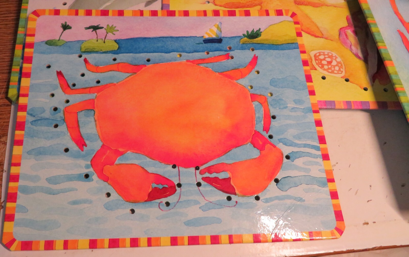 Vintage 2005 EEBOO Under The Sea Lacing Cards LEARNING TOOL EEBOO Kids Game Toy
