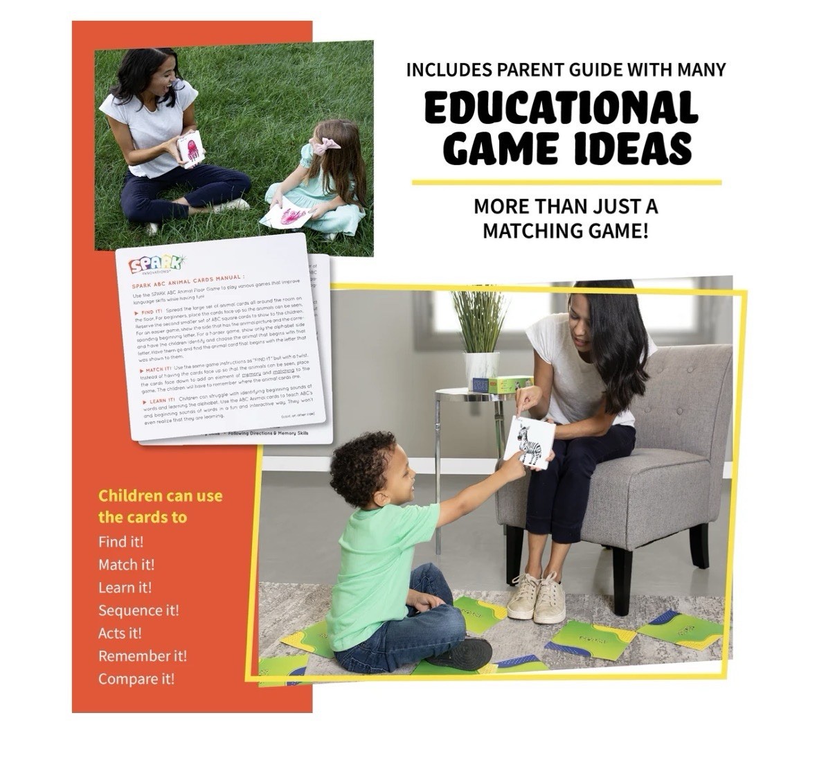 NEW Spark Innovations Learn ABCs with Animals Floor Game Preschool Back 2 School