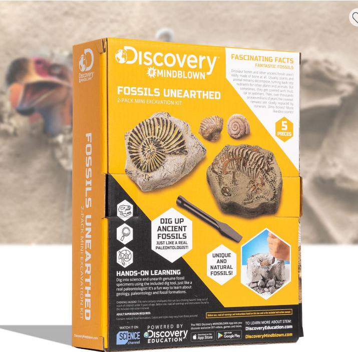 Discovery Mindblown Toy 2pc Excavation Kit Mini Fossil