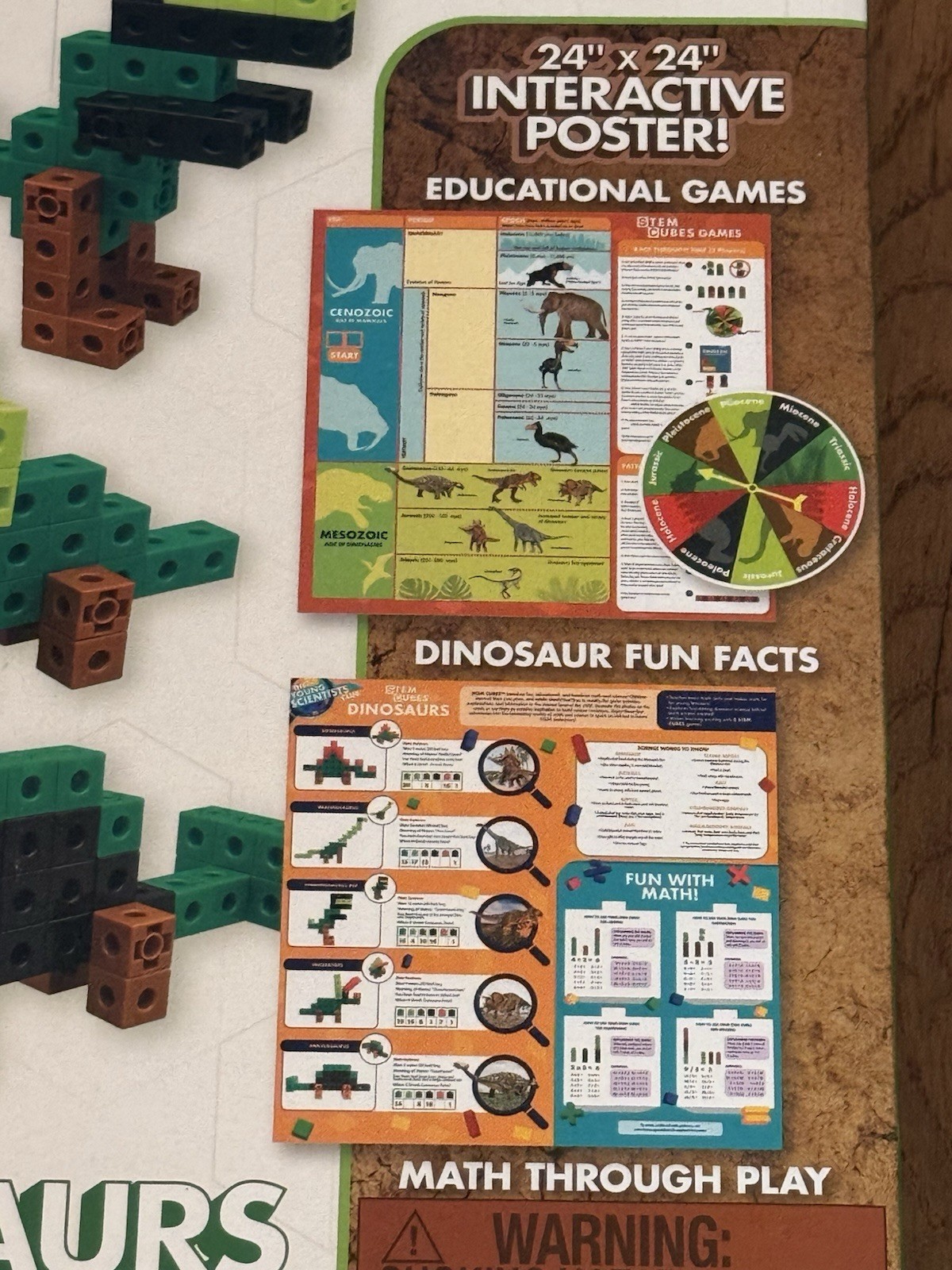 The Young Scientists Club Dinosaur STEM Cubes, Build, Learn & Create, 100 Cubes