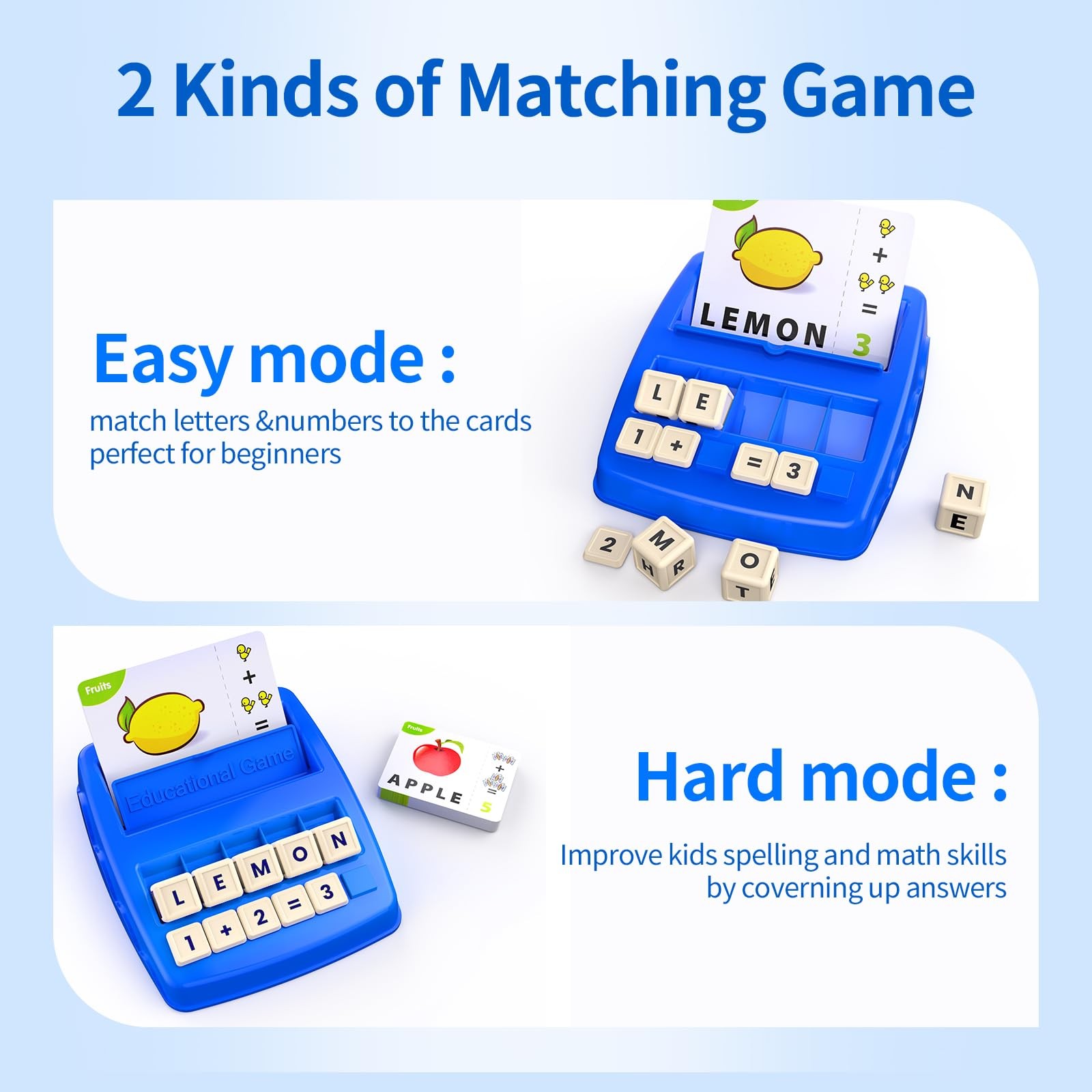 DEGIDEGI Educational Toys for Kids Ages 3-8, Matching Letter Spelling Math Co…