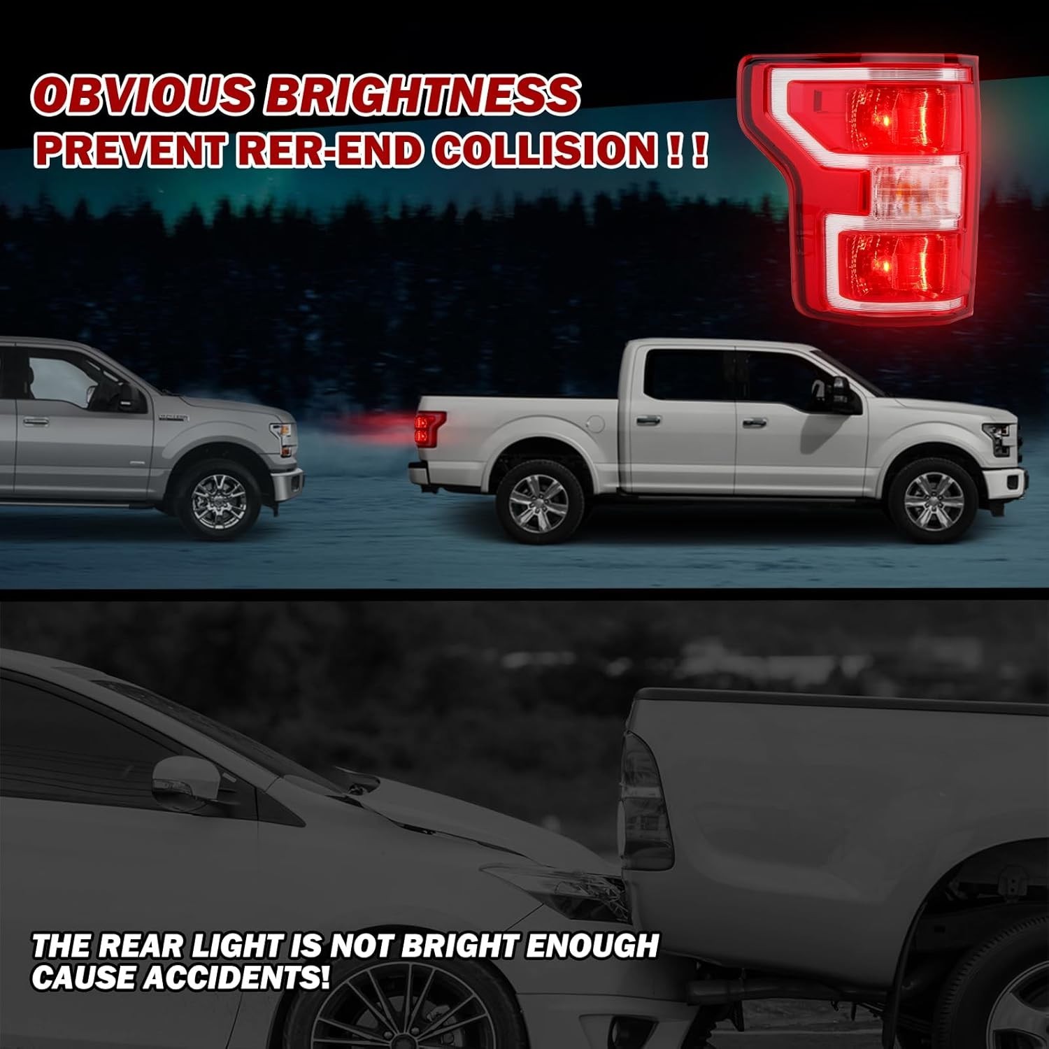 Brake Tail Light Rear Lamp For Ford F150 F-150 2018 2019 2020 (Left Driver Sid..