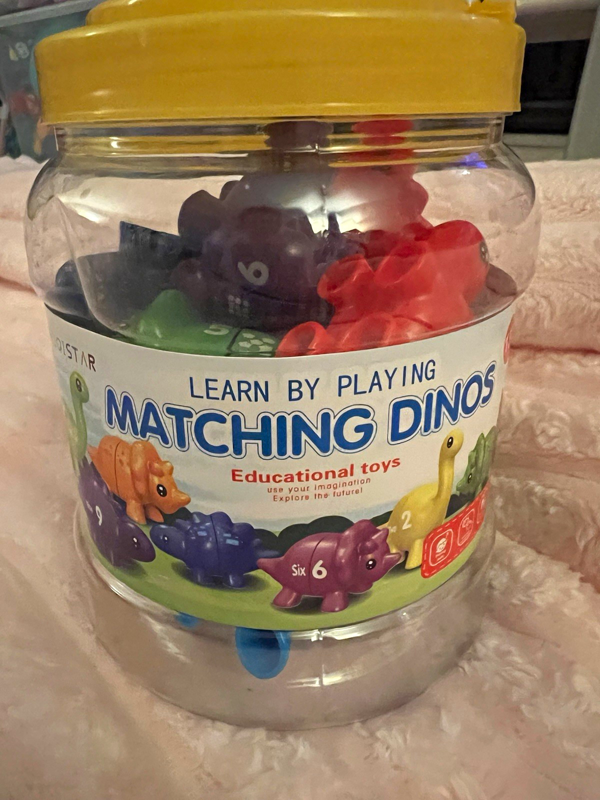 Dinosaur Matching Educational Math Toy Set for Kids Ages 3-7, Multicolor