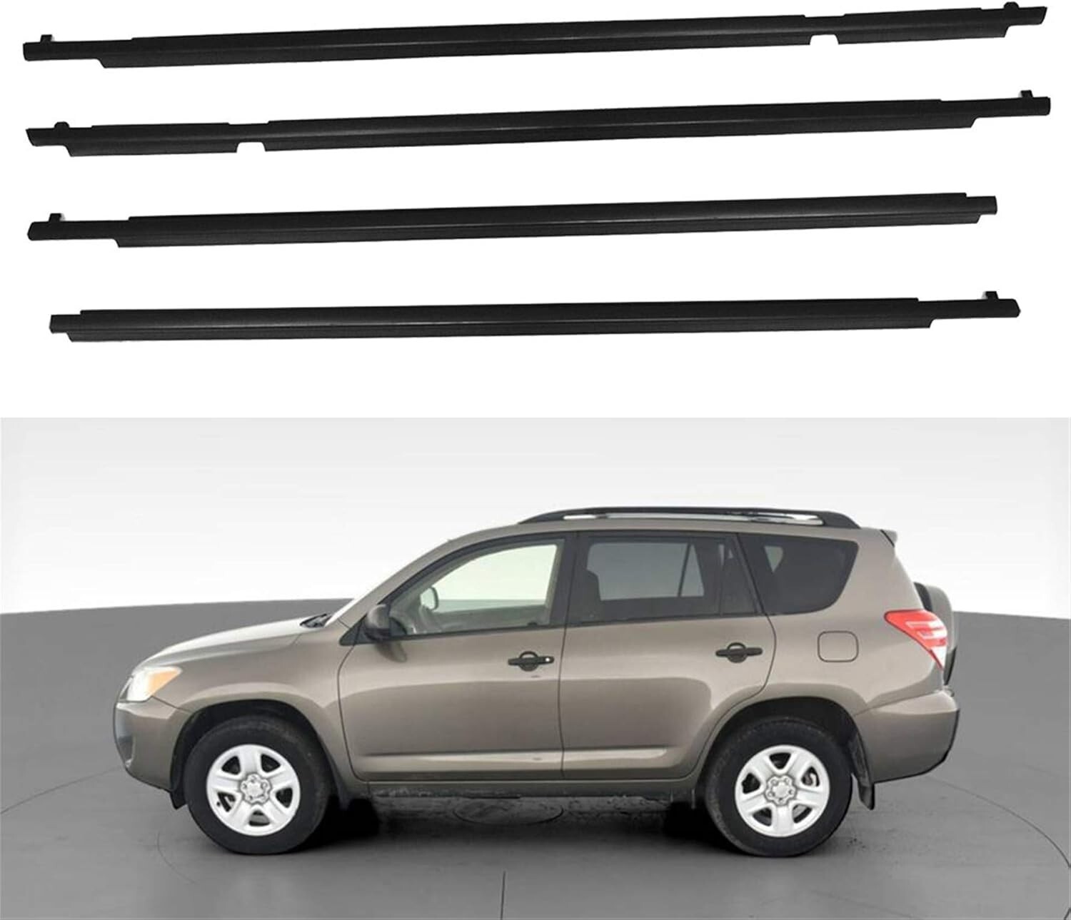 4-piecs Weatherstrip Window Molding Trim Sill Seal Belt Replacement for RAV4