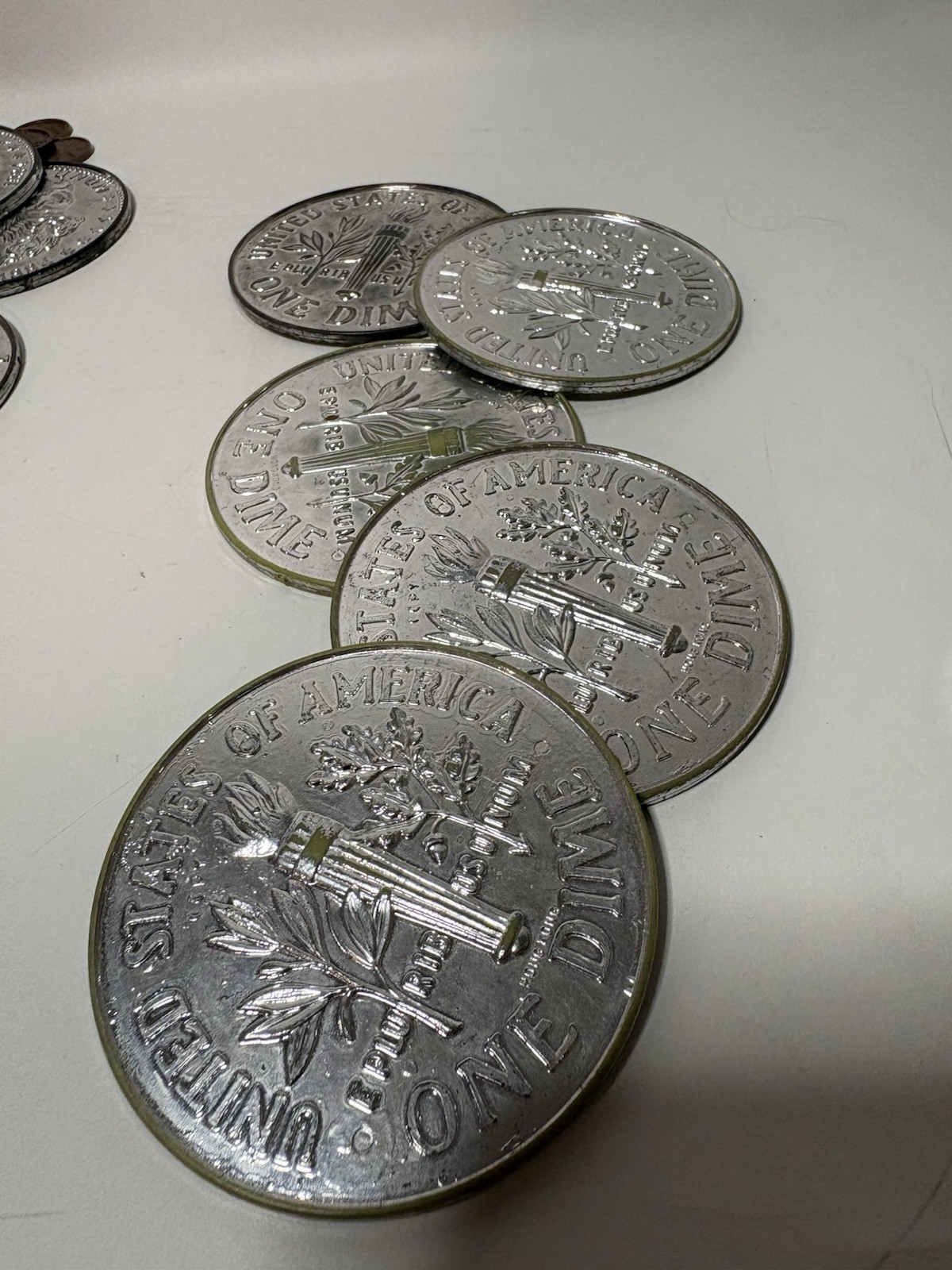 3″ Plastic Play Money Lot Of 19 Hong Kong Kennedy Lincoln Buffalo Roosevelt