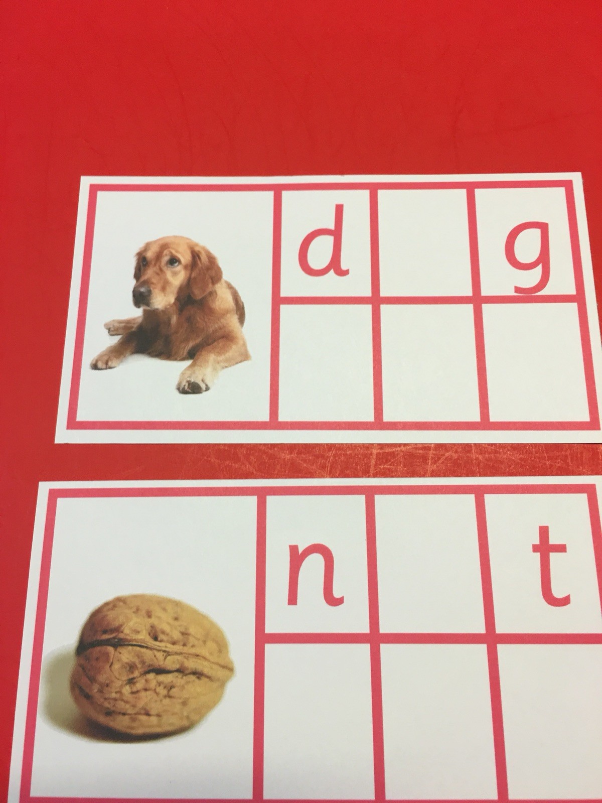 Pink Series Montessori – Medial Sounds – CVC WORD CARDS – 45 Laminated Cards