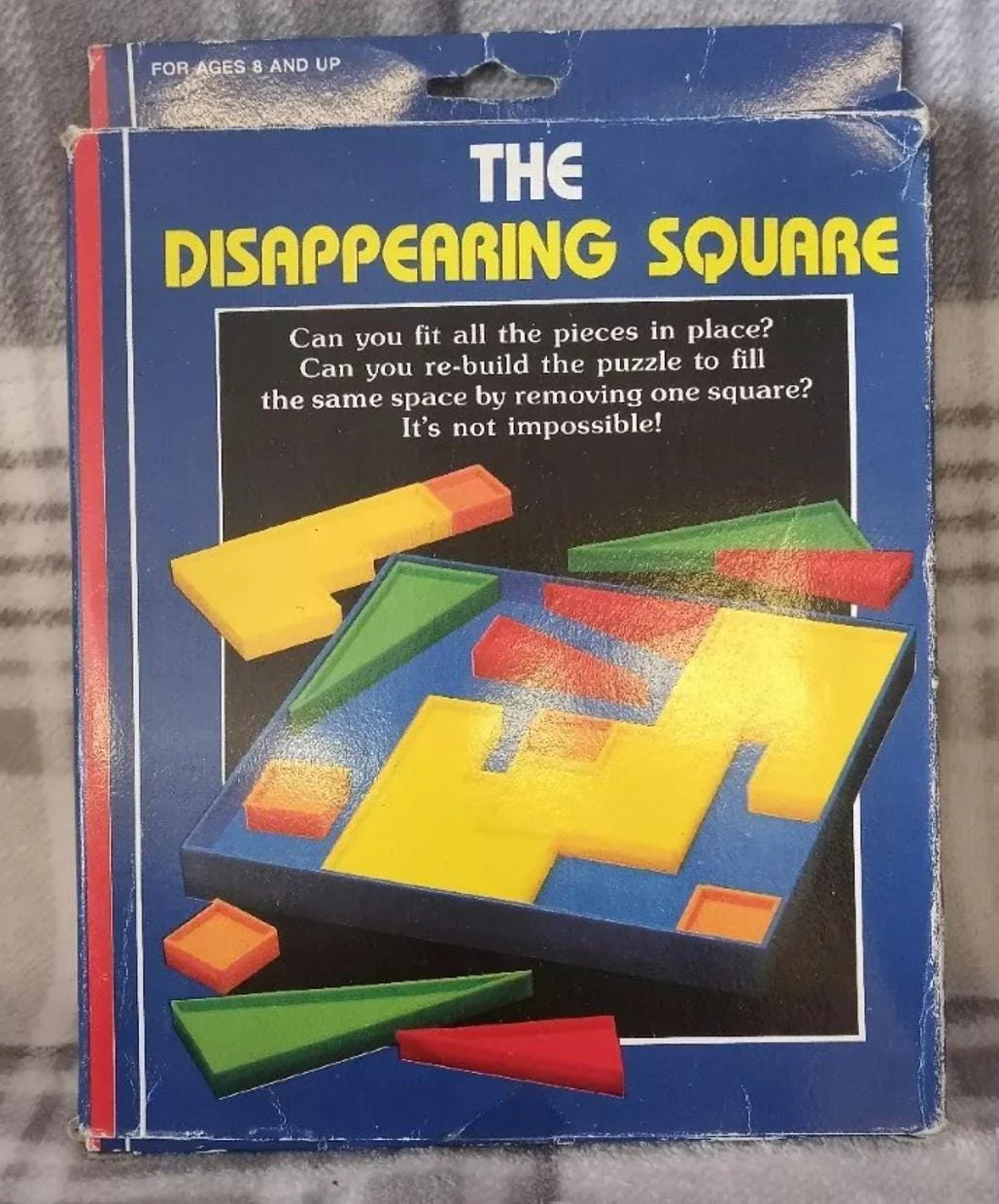 Disappearing Square Puzzle – Vintage Modern Design, Fun Brain Teaser, Fits