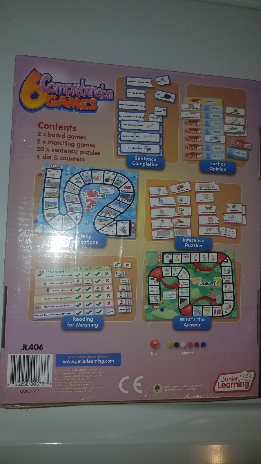 Junior Learning Comprehension Games – Set of 6 Different Games
