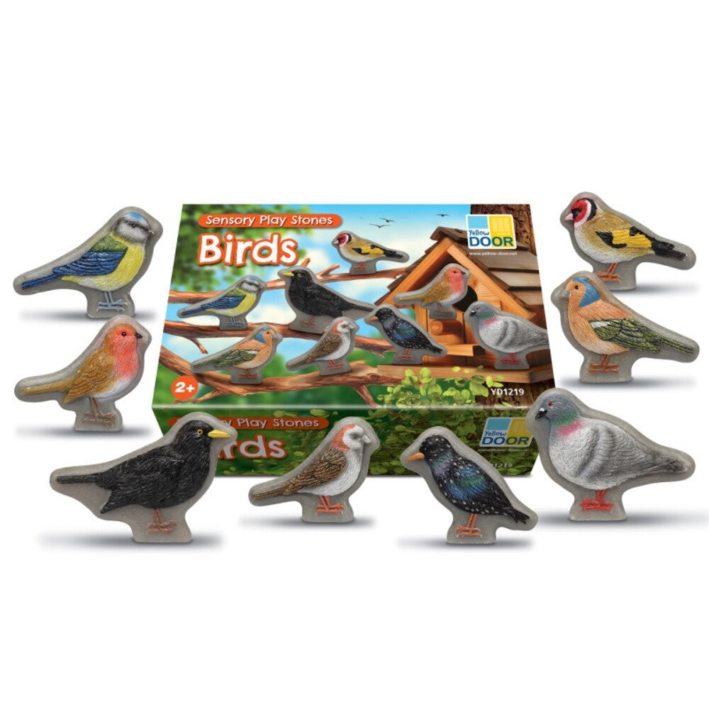 YELLOW DOOR US LLC YUS1219 Sensory Play Stones Birds Set Of 8