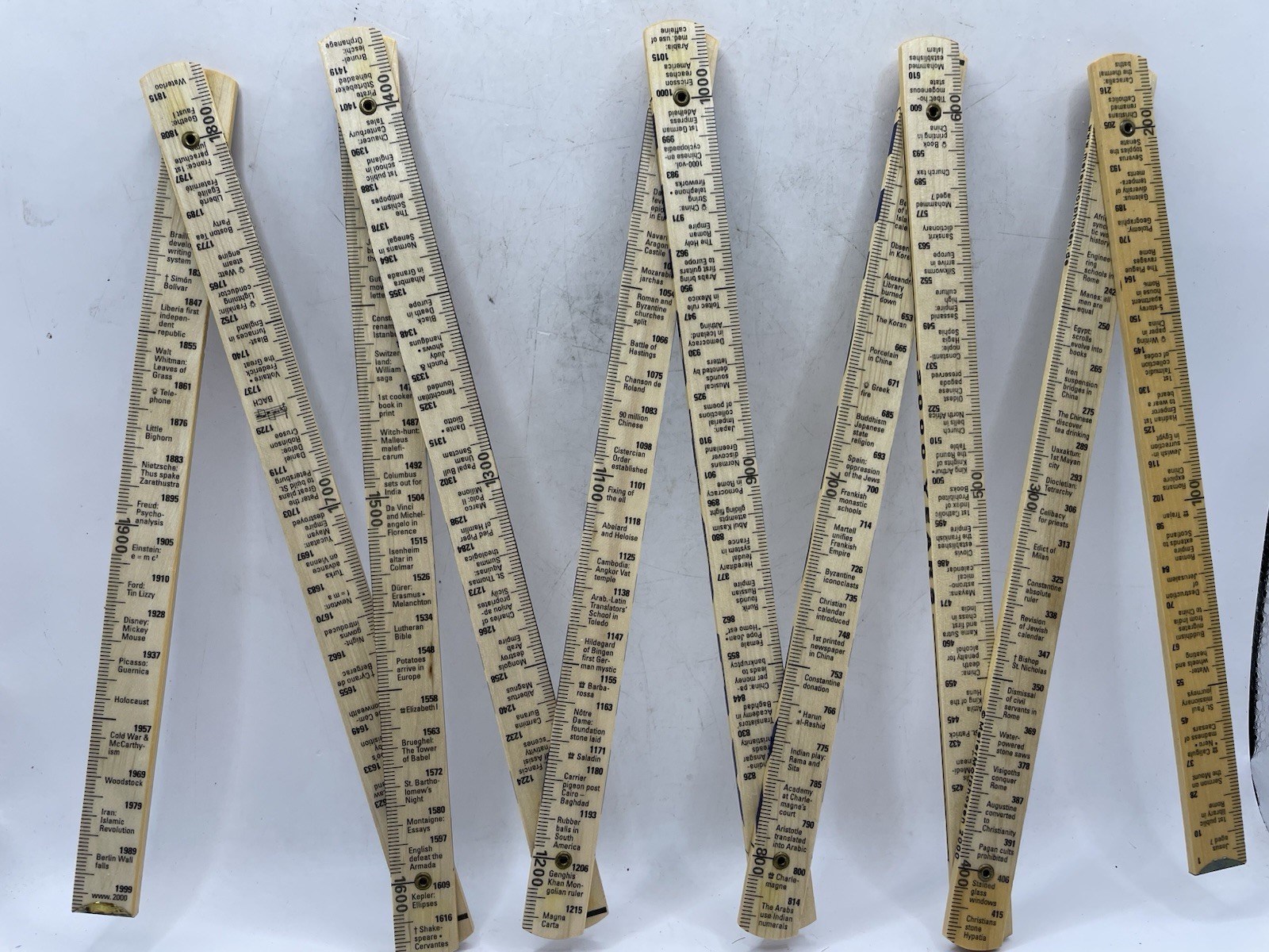 2000 Years by the Meter History Folding Ruler MeterMorphosen Teaching Tool Wood
