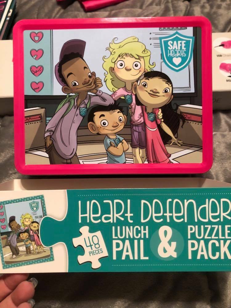 Damsel in Defense Safe Hearts Backpack and puzzle Lunchbox