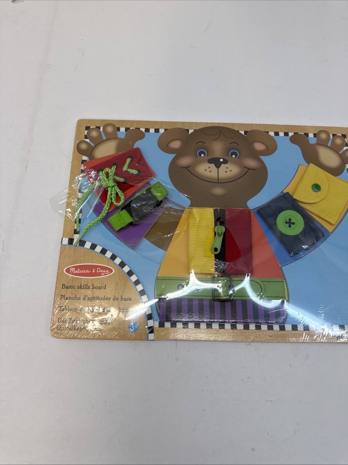 Melissa & Doug Basic Skills Puzzle Board #3784 Fine Motor & Dressing Bear