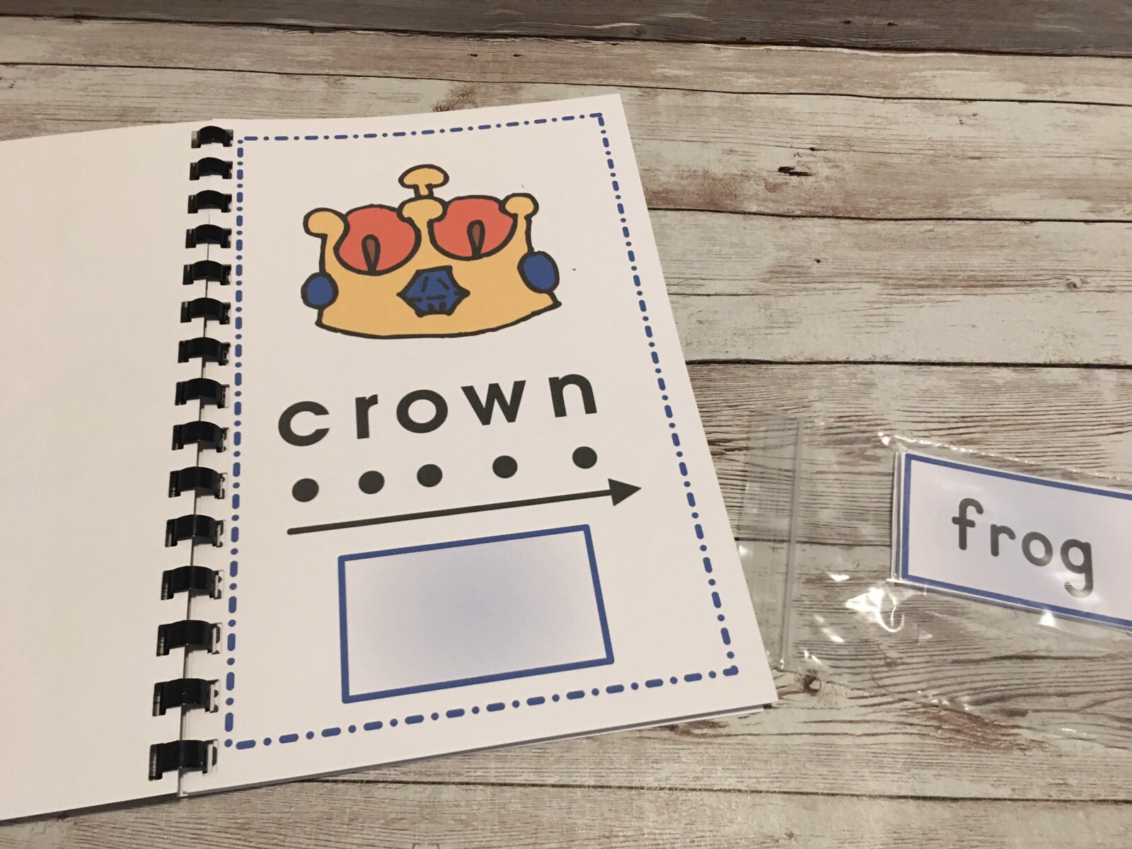 Interactive Learning Books for Children – Short “o” book – w/ 12 Laminated Cards