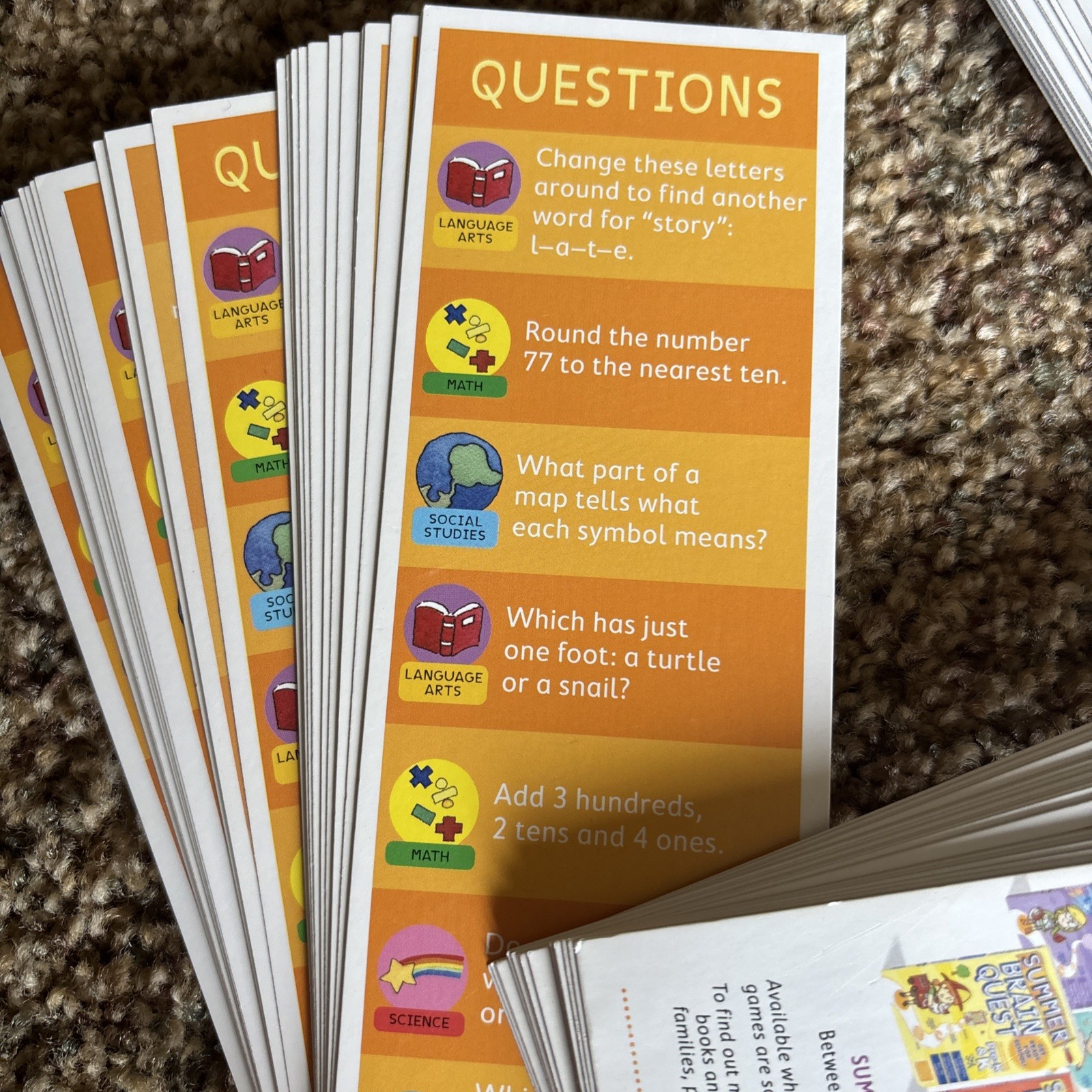 BRAIN QUEST CARDS 2nd Grade 1000 Q&A to Challenges the Mind Ages 7-8 Deck 1 & 2