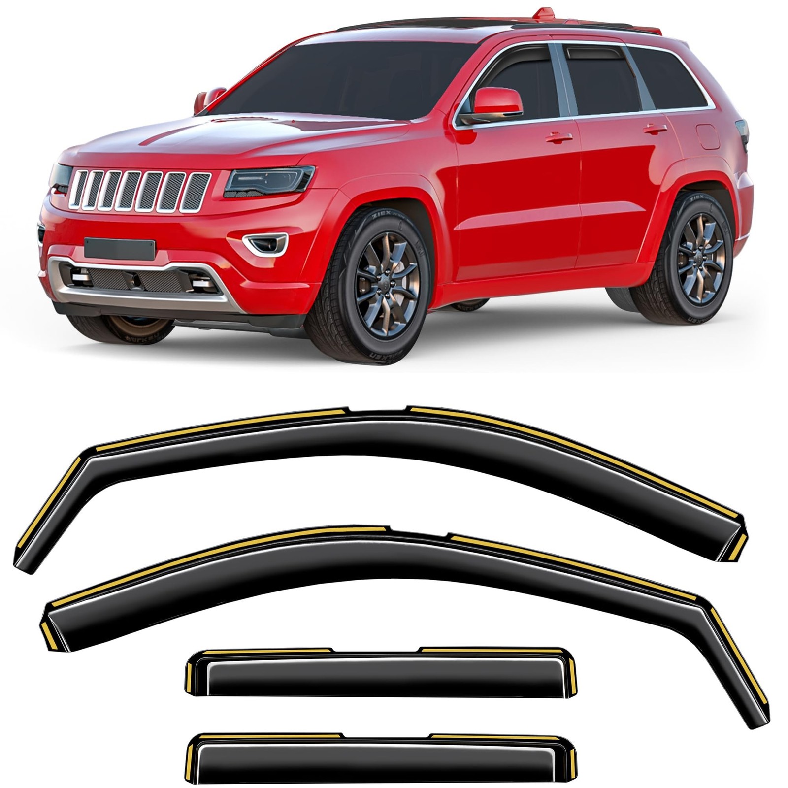 in-Channel Window Rain Guards Fit for Jeep Grand Cherokee 2011-2021(NOT for L…