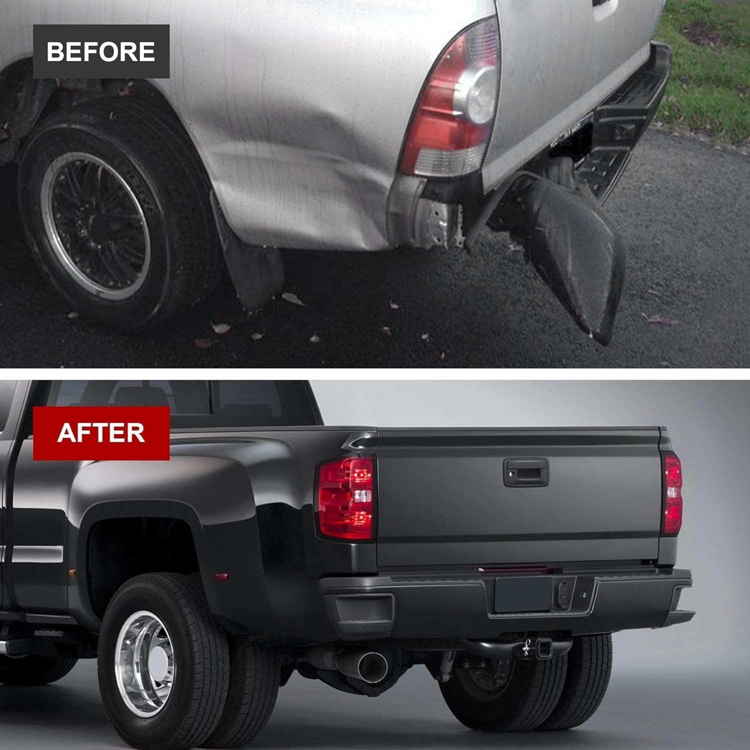 14-18 Chevy Silverado GMC Sierra 1500 Rear Step Bumper Assembly Black Steel w/o