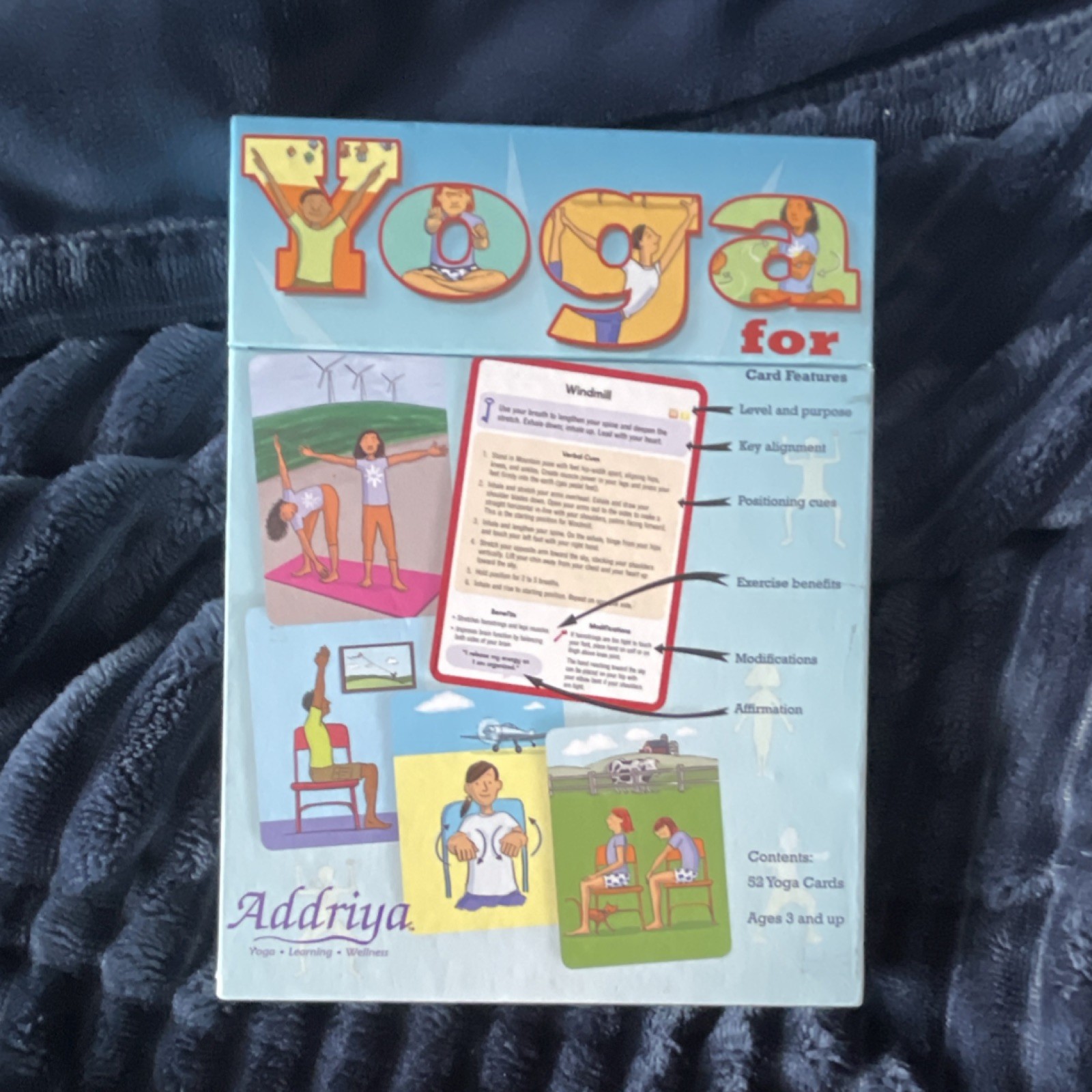 Addriya Yoga for Small Spaces Educational Card Set Kids Multicolor Ages 3 & Up
