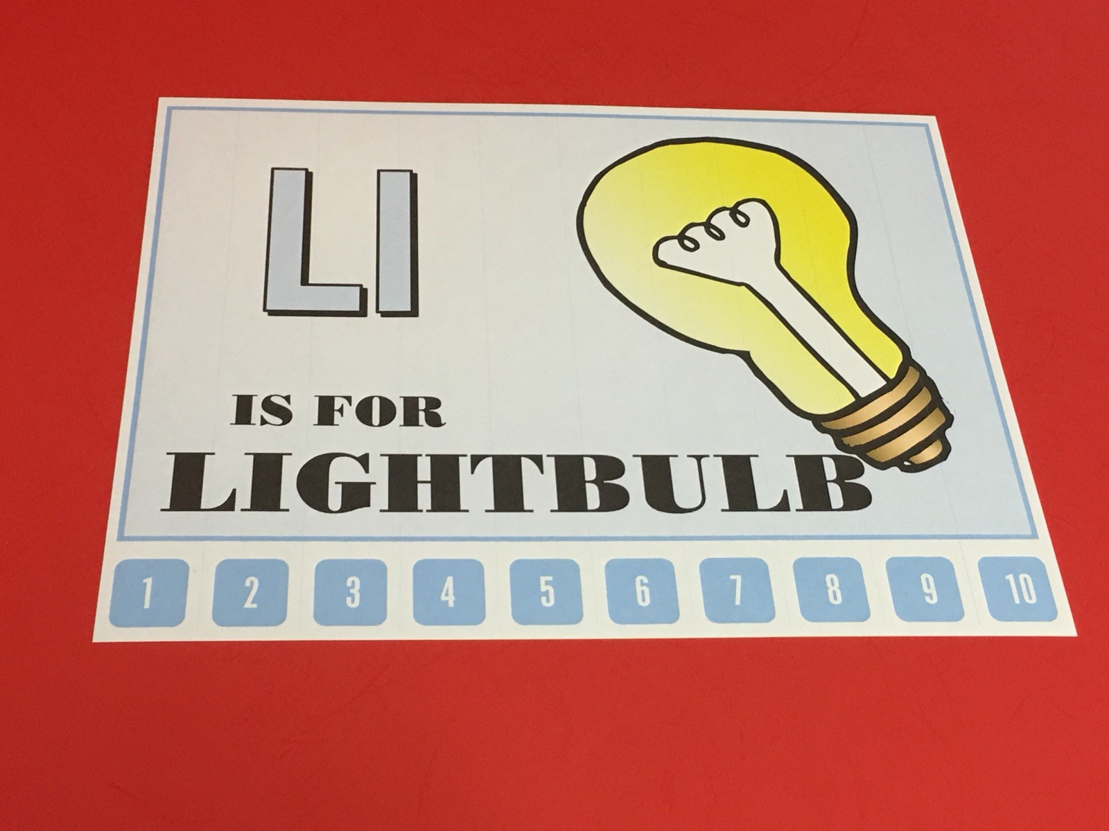 Letter L Lightbulb – Number Sequencing Puzzle, numbers 1-10 Laminated