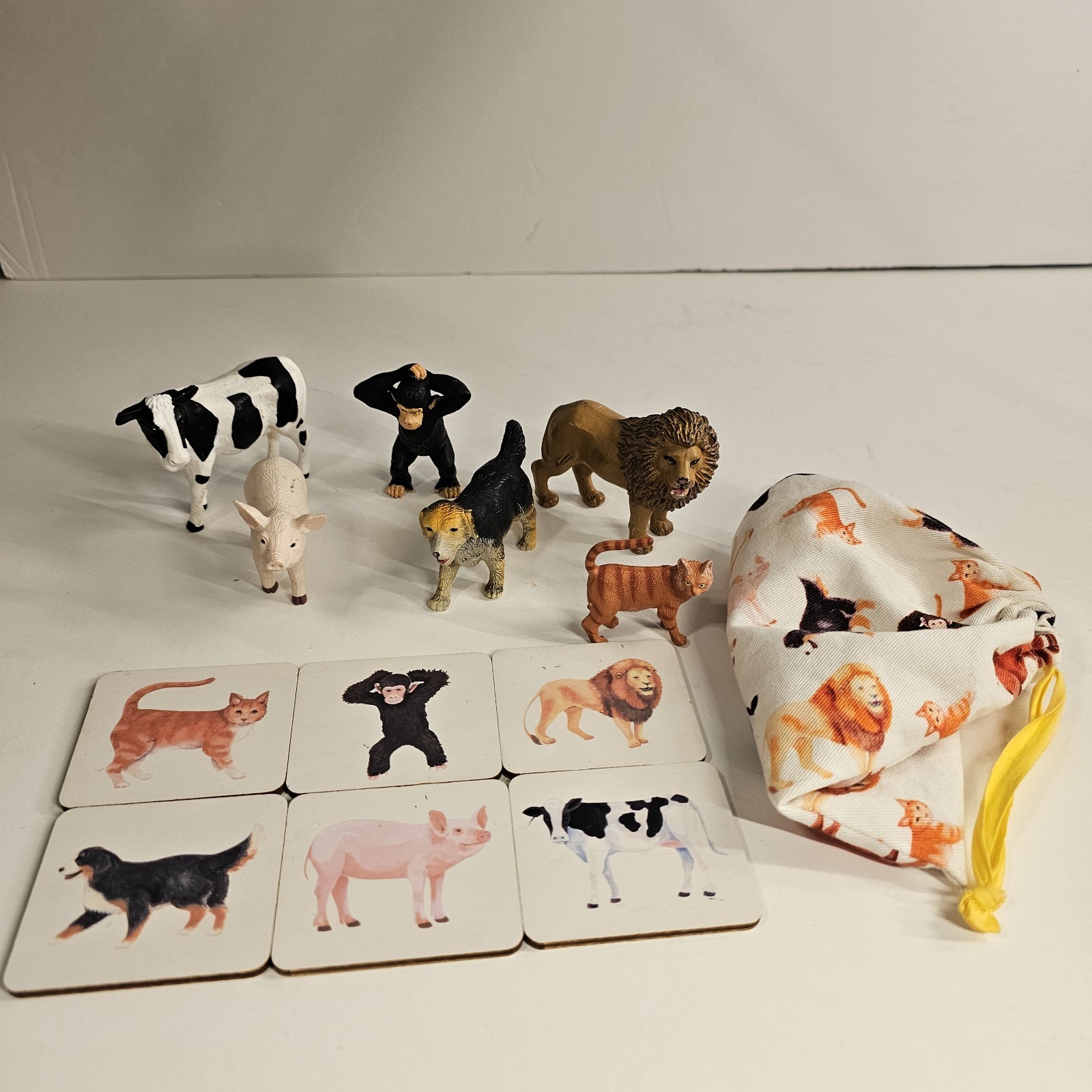 Montessori Animal Matching Game Figures & Flash Cards Sensory Learning Toy