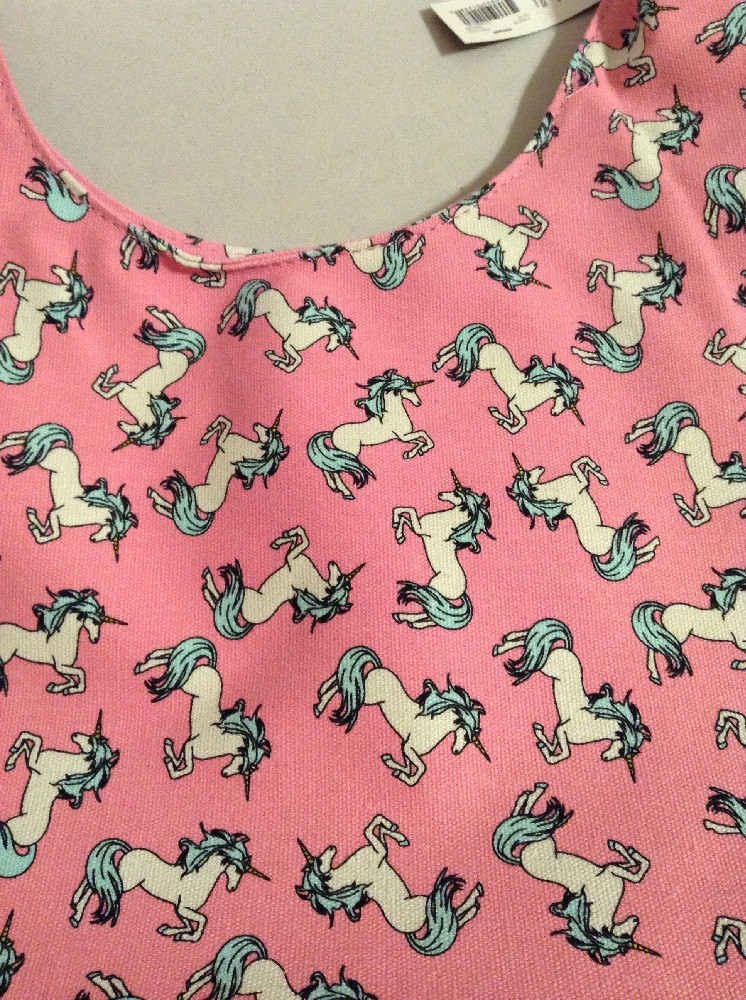Unicorn Cotton Beach Towel (28X58) and Denim Pink Shoulder Bag w/Snap (13X17.5)