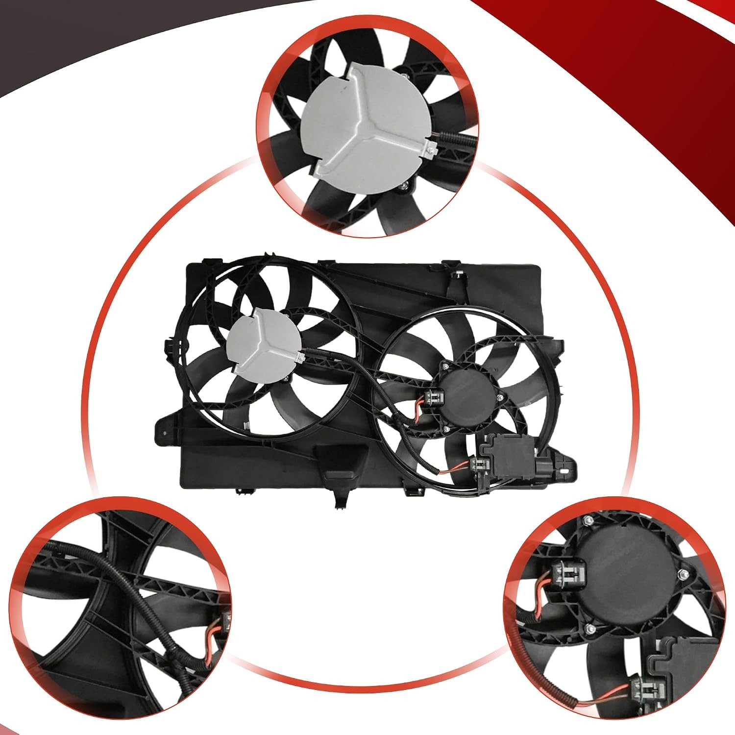 Engine Radiator Cooling Fan Assembly For 2007 2008 2009 2010 2011 2012 2013 2014