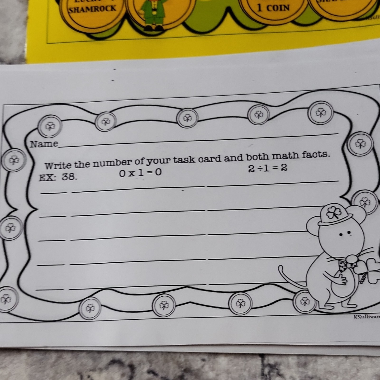 St. Patrick’s Day Math Multiplication & Division Game Set Kids