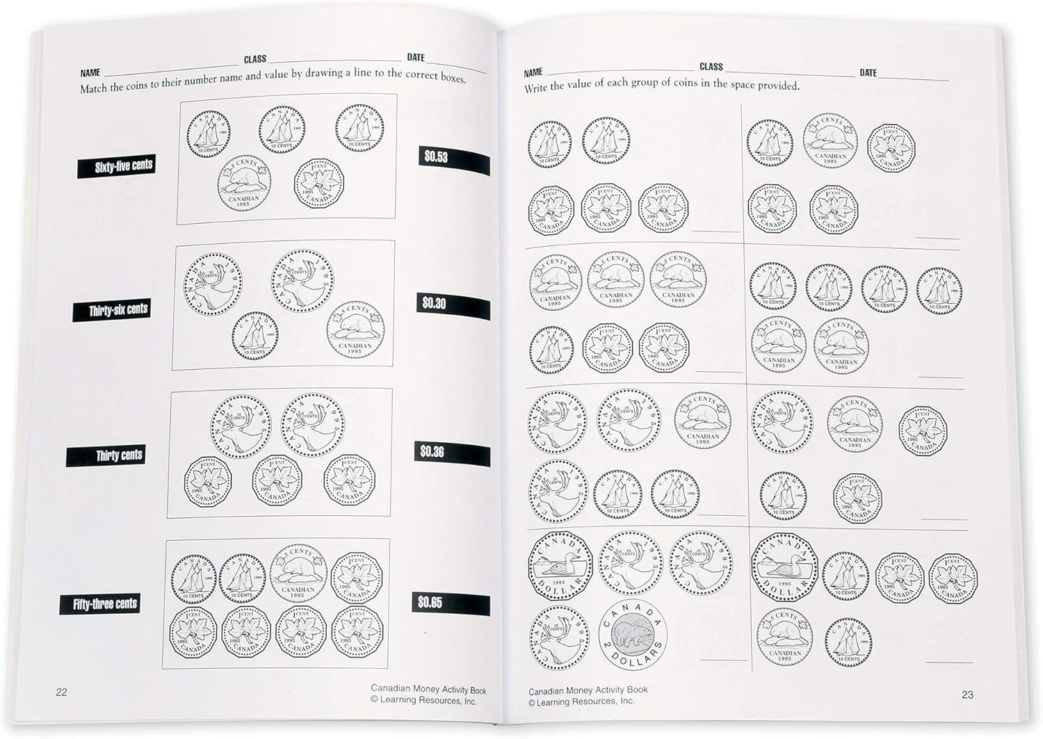 Canadian Classroom Money Kit, Play Money for Kids, Grades K+ | Ages 5+