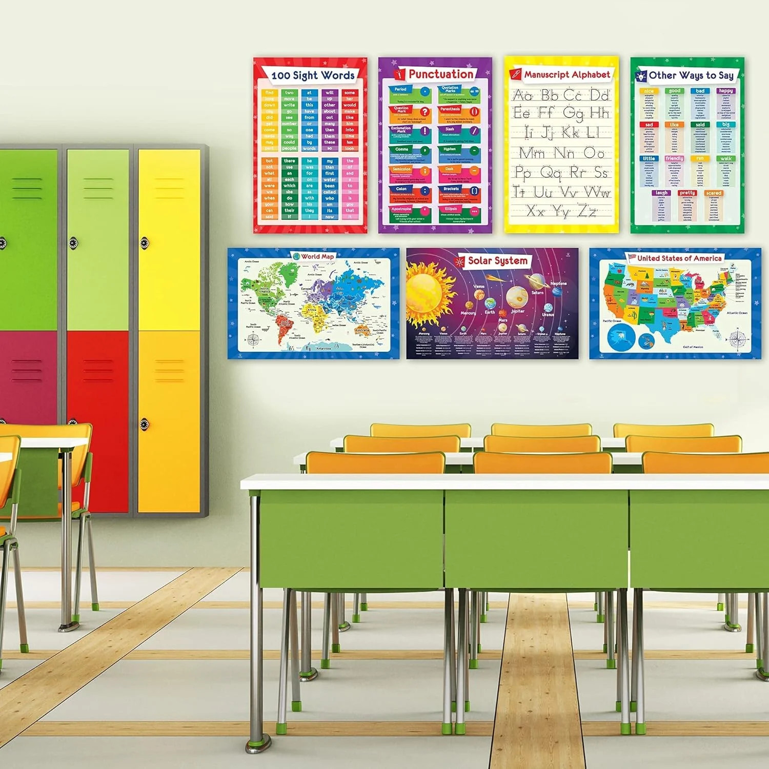 26 Set of 50 Educational Posters for Kids – Multiplication Chart, Periodic Table