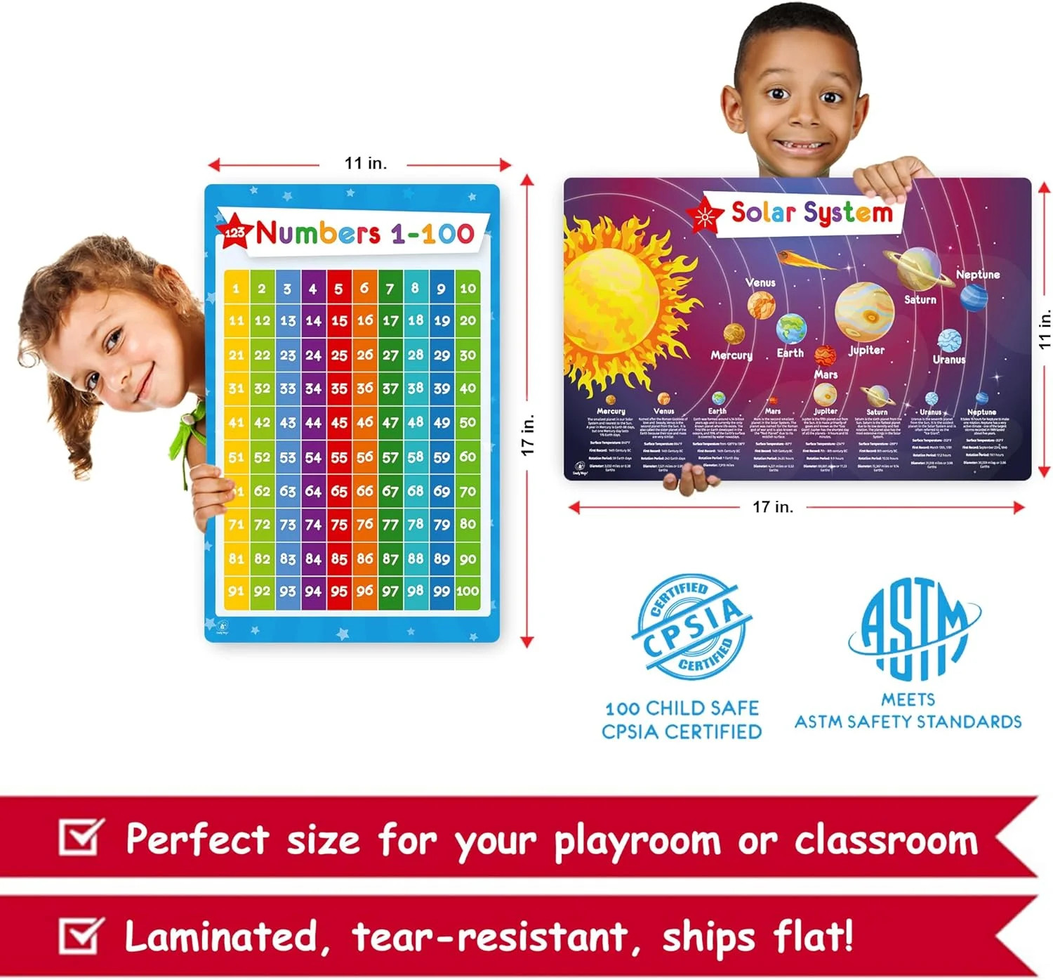 26 Set of 50 Educational Posters for Kids – Multiplication Chart, Periodic Table