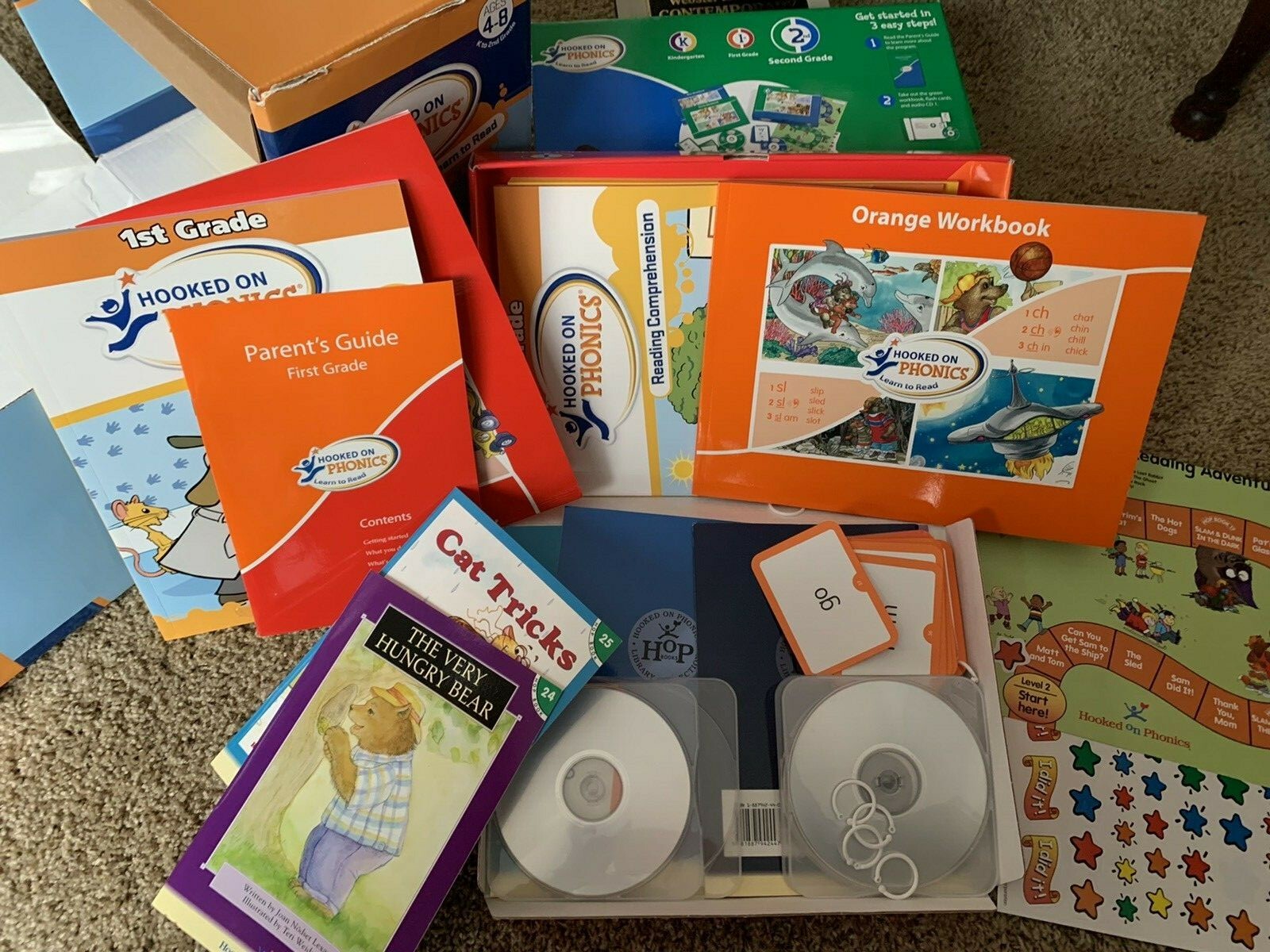 Hooked On Phonics Learn To Read Ages 4-8 (K-2nd Grade) Only 8 CDs, No Yellow Cd
