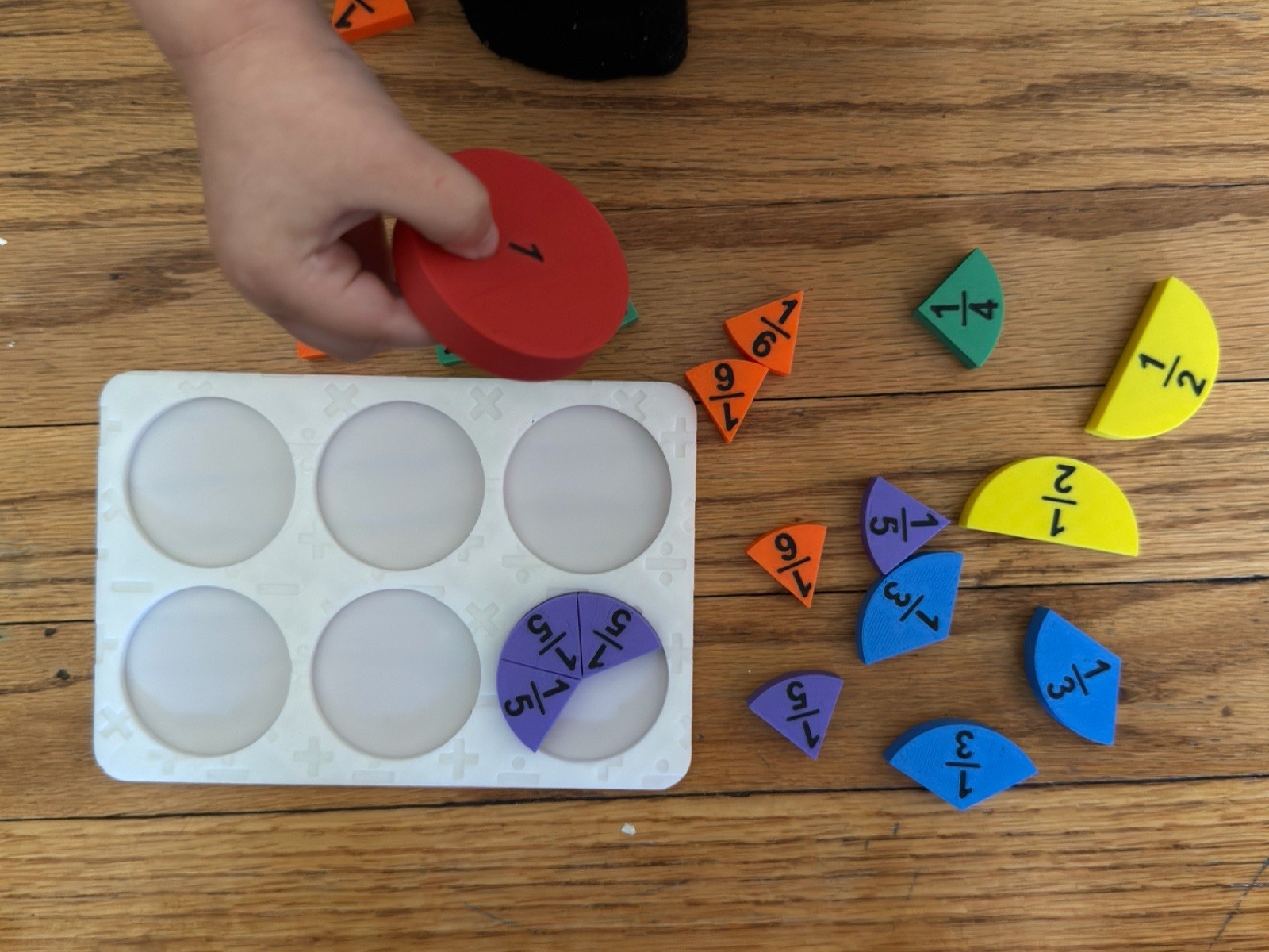 Fractions Table For Kids – 1, 1/2, 1/3, 1/4, 1/5, 1/6th Of A Circle 4 Toddlers