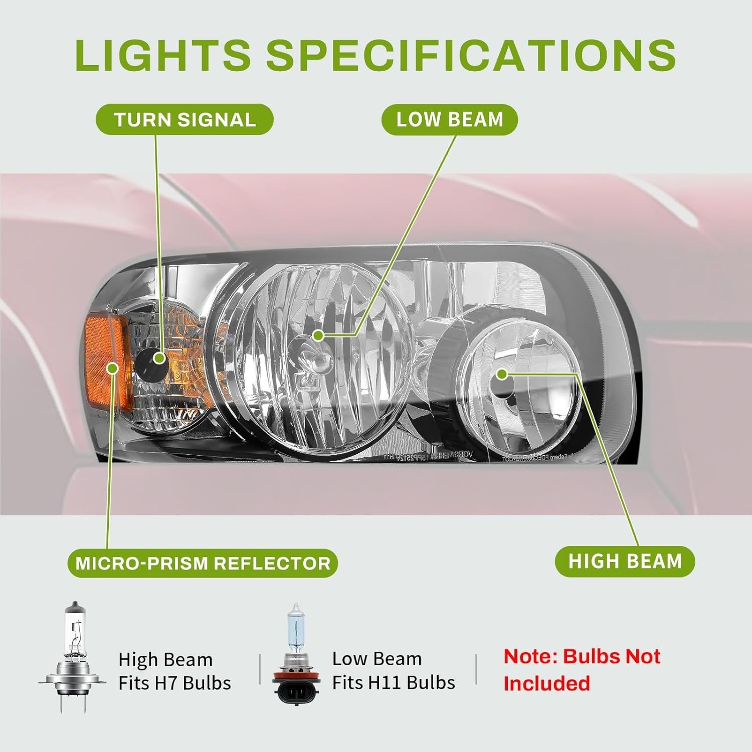 Headlight Assembly Compatible with 2005 2006 2007 Ford Escape Headlamp Replacem