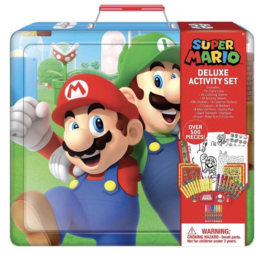 Nintendo Super Mario Deluxe Activity Art Set with Metal Carrying