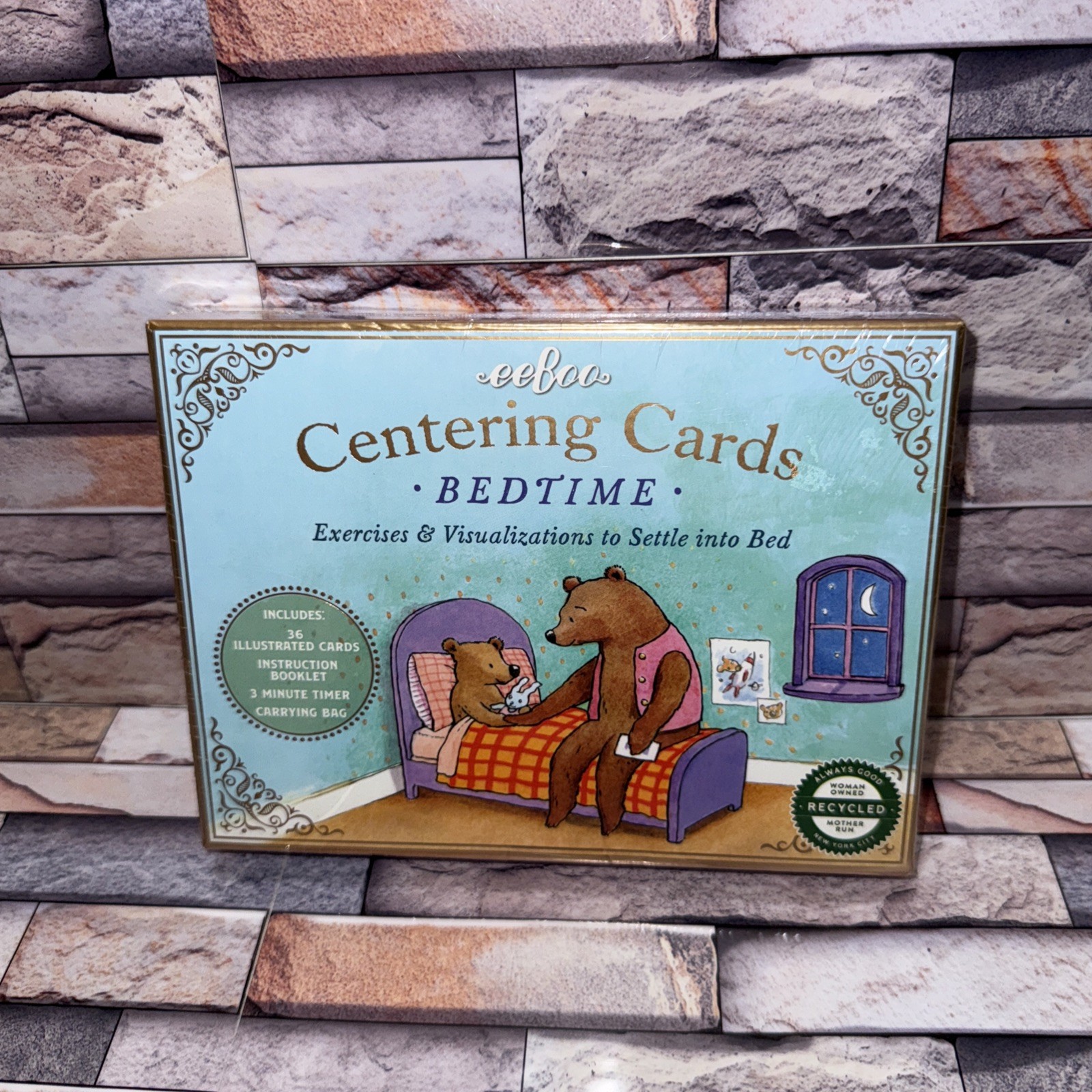 EeBoo Bedtime Centering Cards Exercises & Visualizations 36 Cards Bag Timer