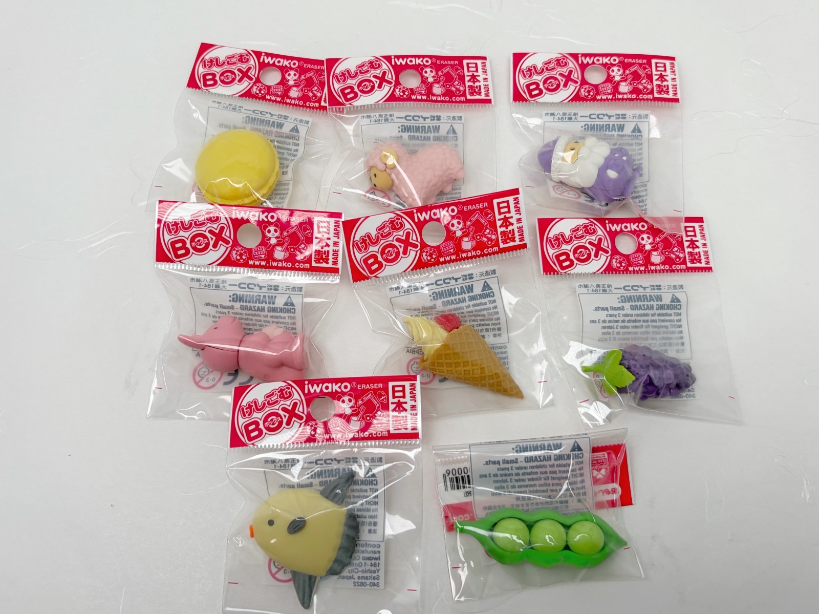 Iwako Japanese Eraser Multi Pack 7-8 count Animals Sweets Mix Made in Japan
