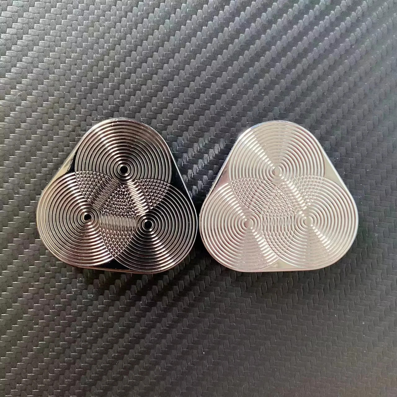 Triangle magnetic Fidget slider for adults EDC metal finger push card