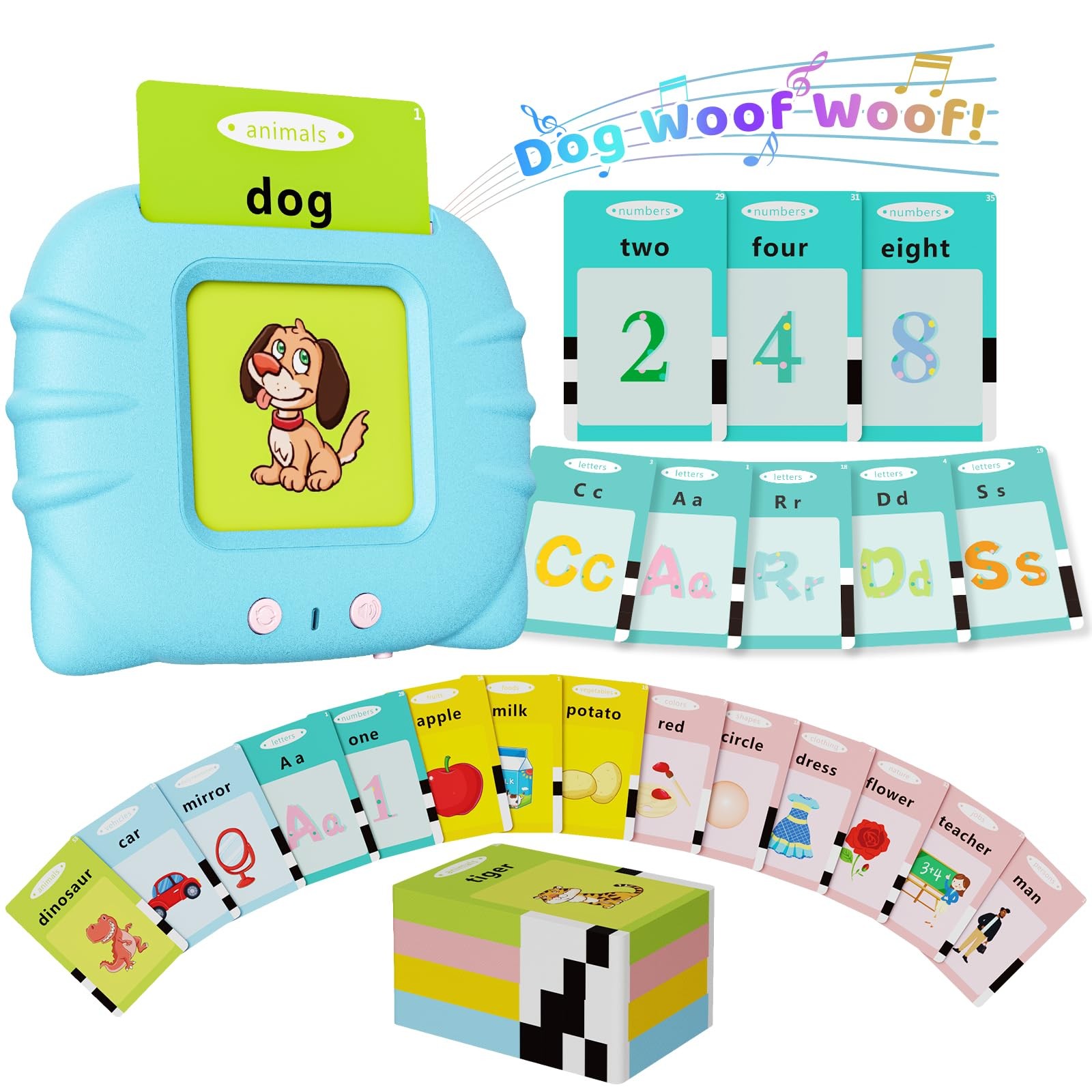 Toddler Talking Flash Cards for Ages 1-6, Autism Sensory Learning Toys